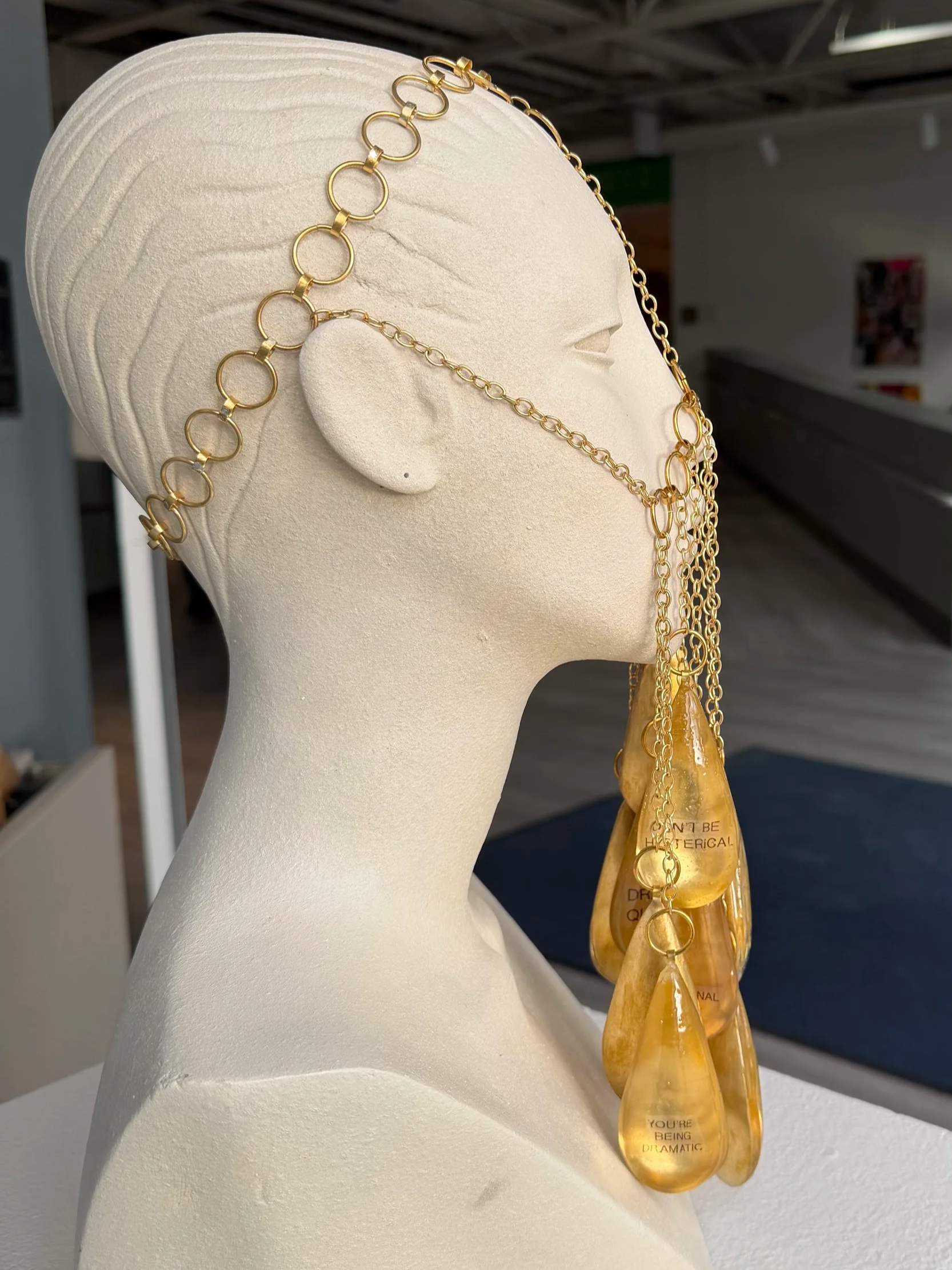 Golden Tears 2026 16 x 6 x 8 inches
brass, resin, printed label