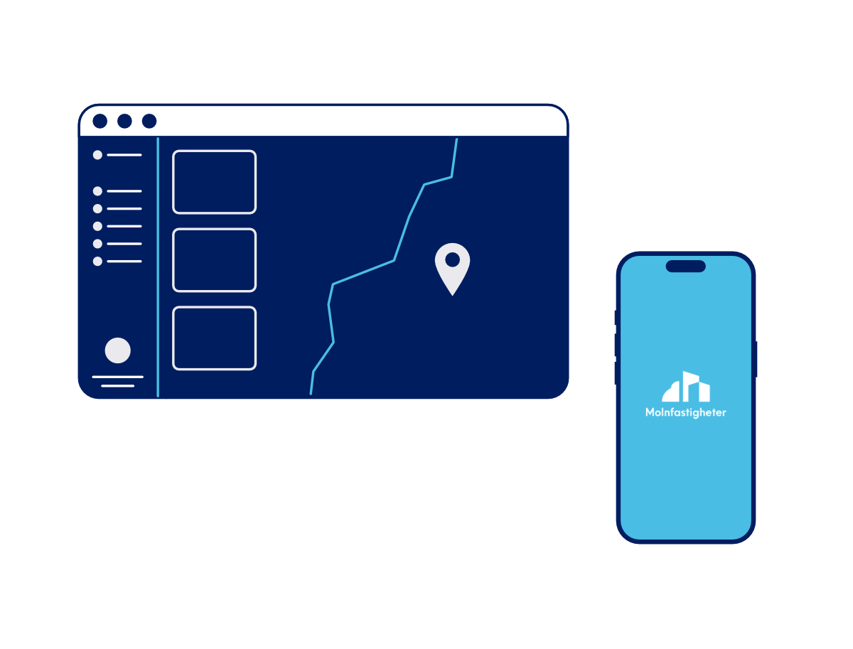 Molnfastigheter fastighetssystem – på webben och i mobilen.