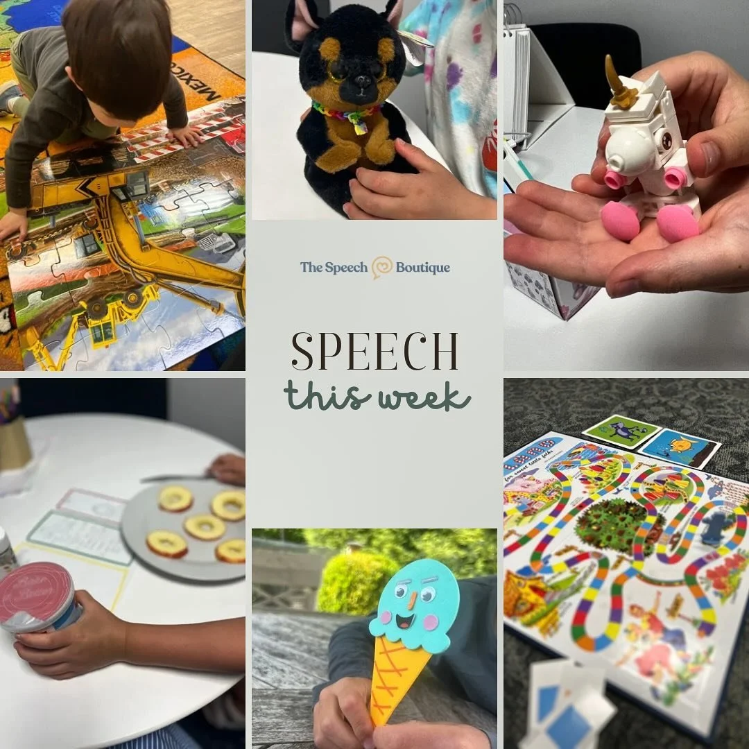 Crafts, puzzles, and games, oh my! We can turn any activity into a productive speech therapy session 🪄