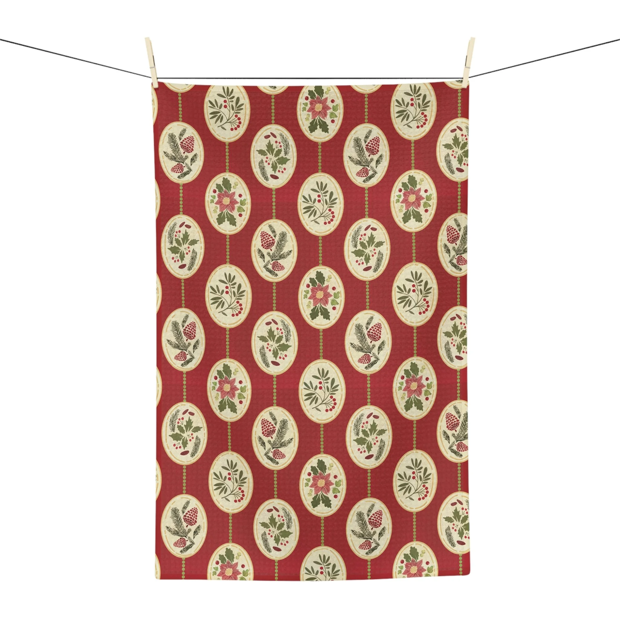 Christmas Vintage Floral Bar Towel