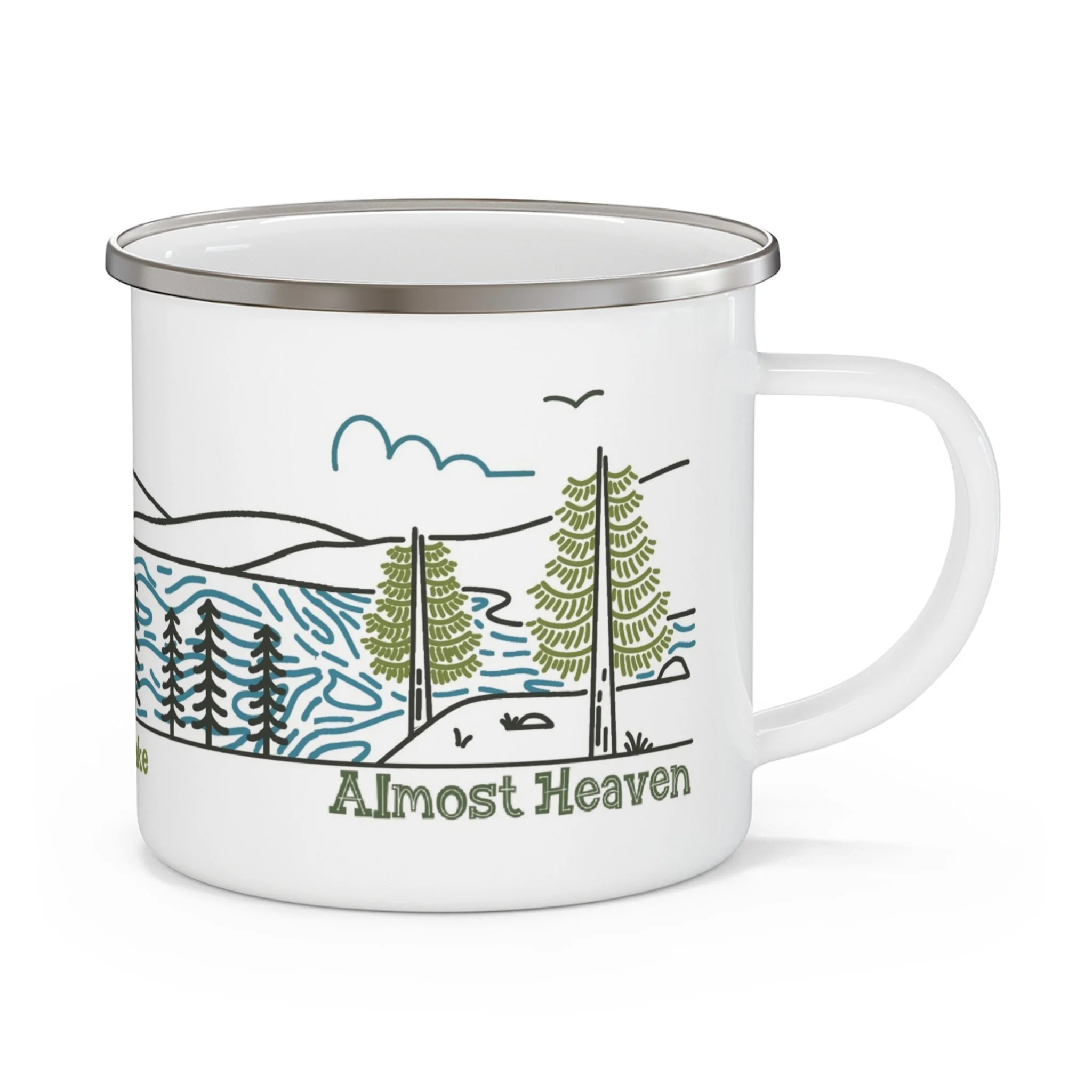 Enamel Camping Mug — 'Almost Heaven' Scenic Tygart Lake