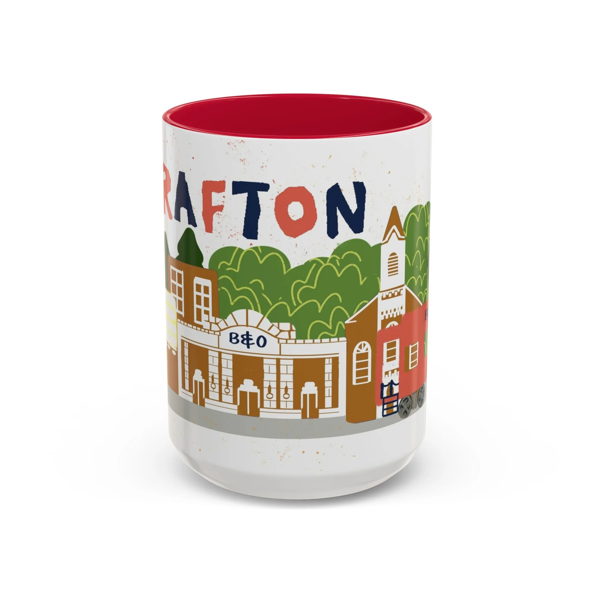 Grafton Townscape Ceramic Mug — Colorful Local Map Coffee Cup (11oz & 15oz)