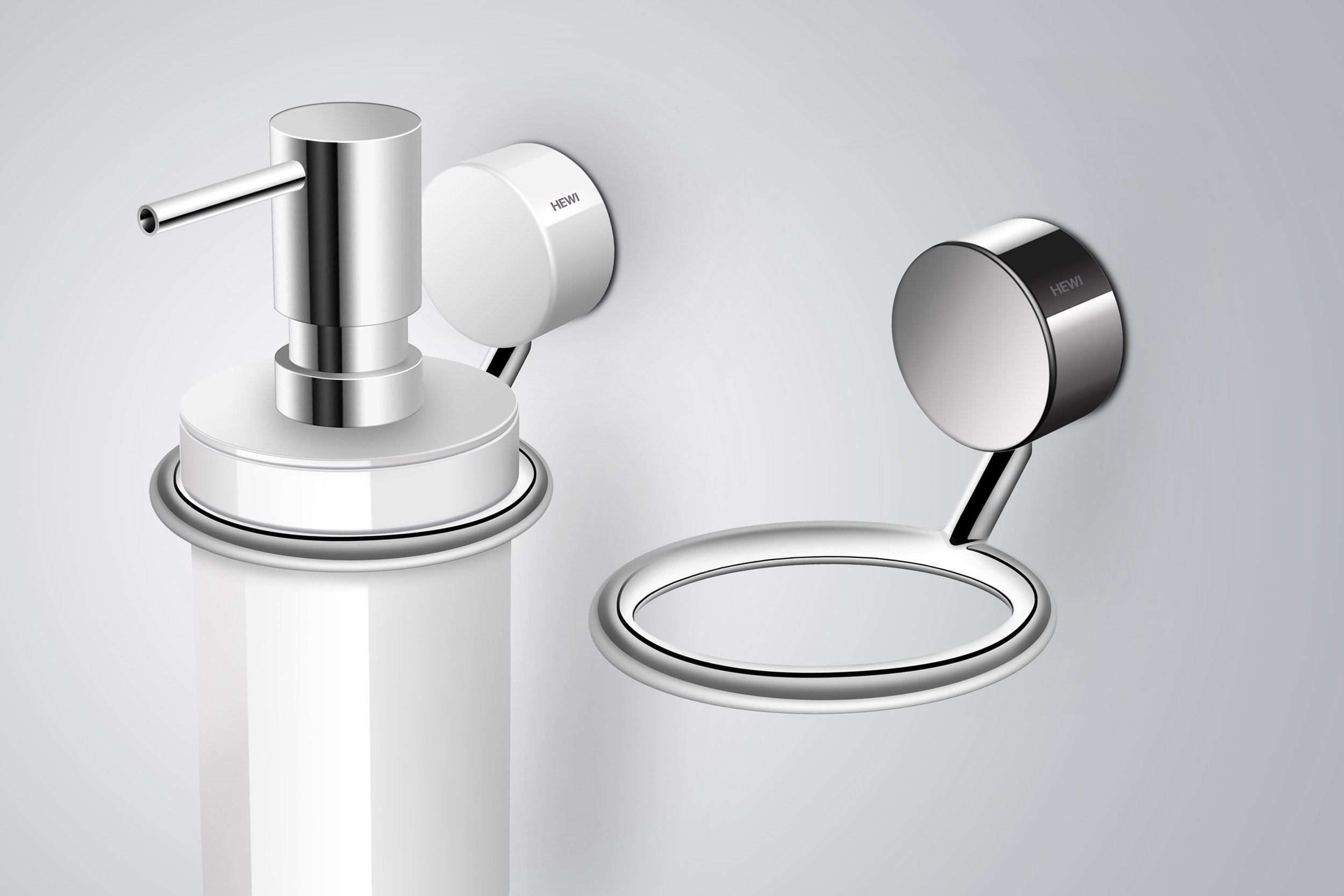 Industrial design rendering of cup holder from Hewi System 815