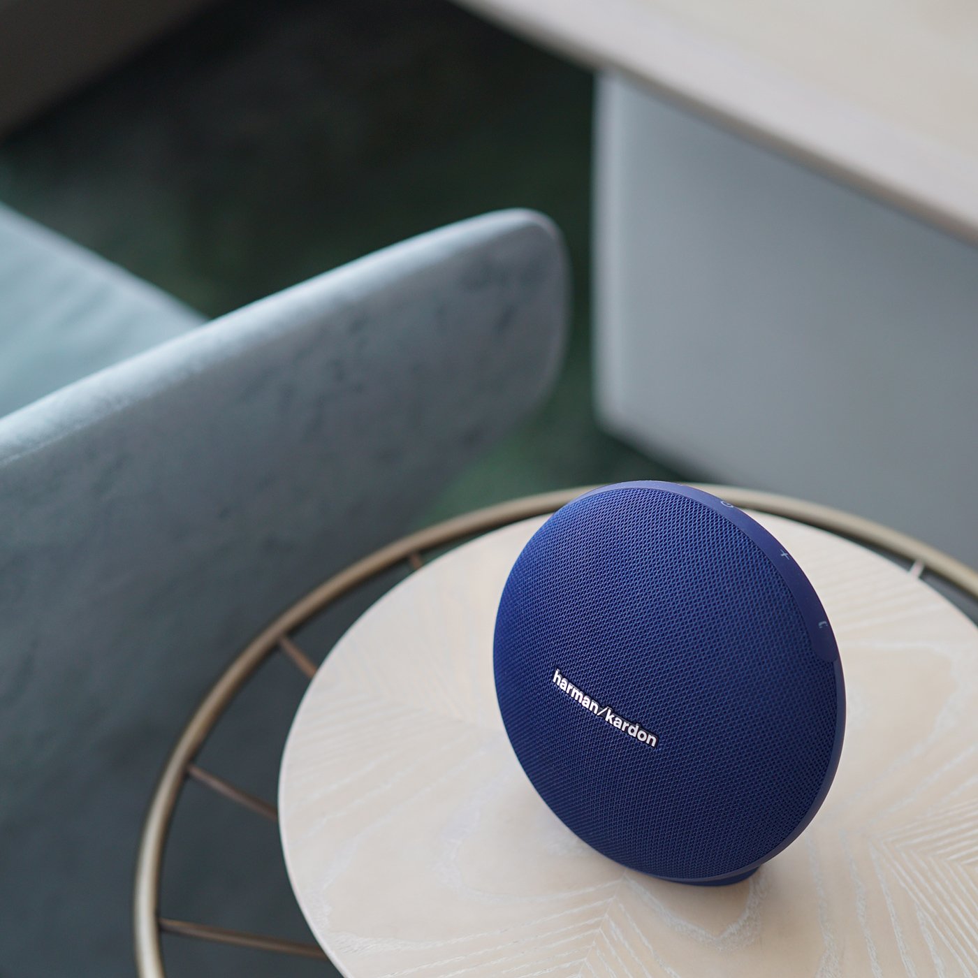 Harman Kardon Onyx Mini speaker photographed on a table