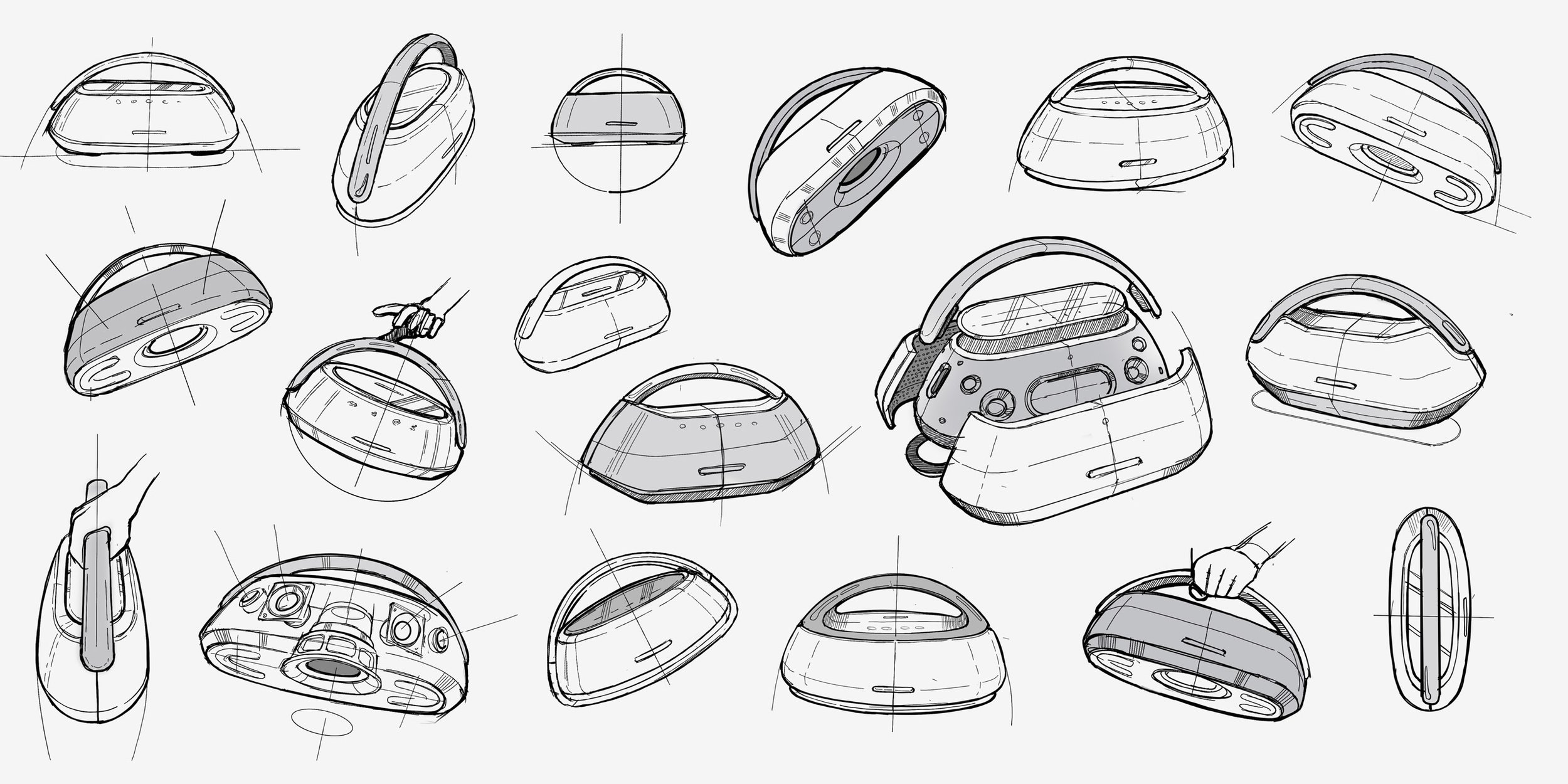 Design sketches of bluetooth speaker