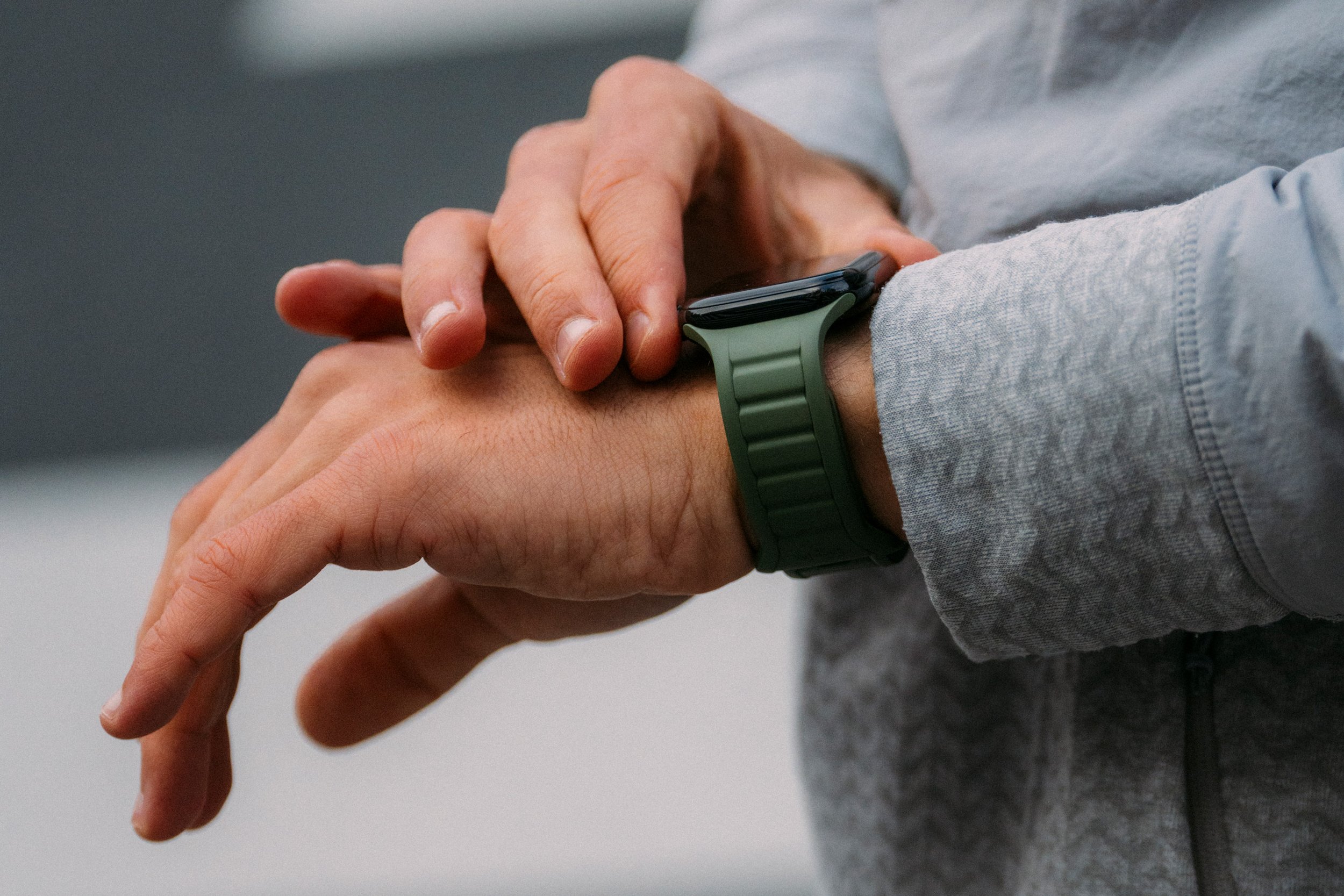 Apple Watch strap worn on wrist