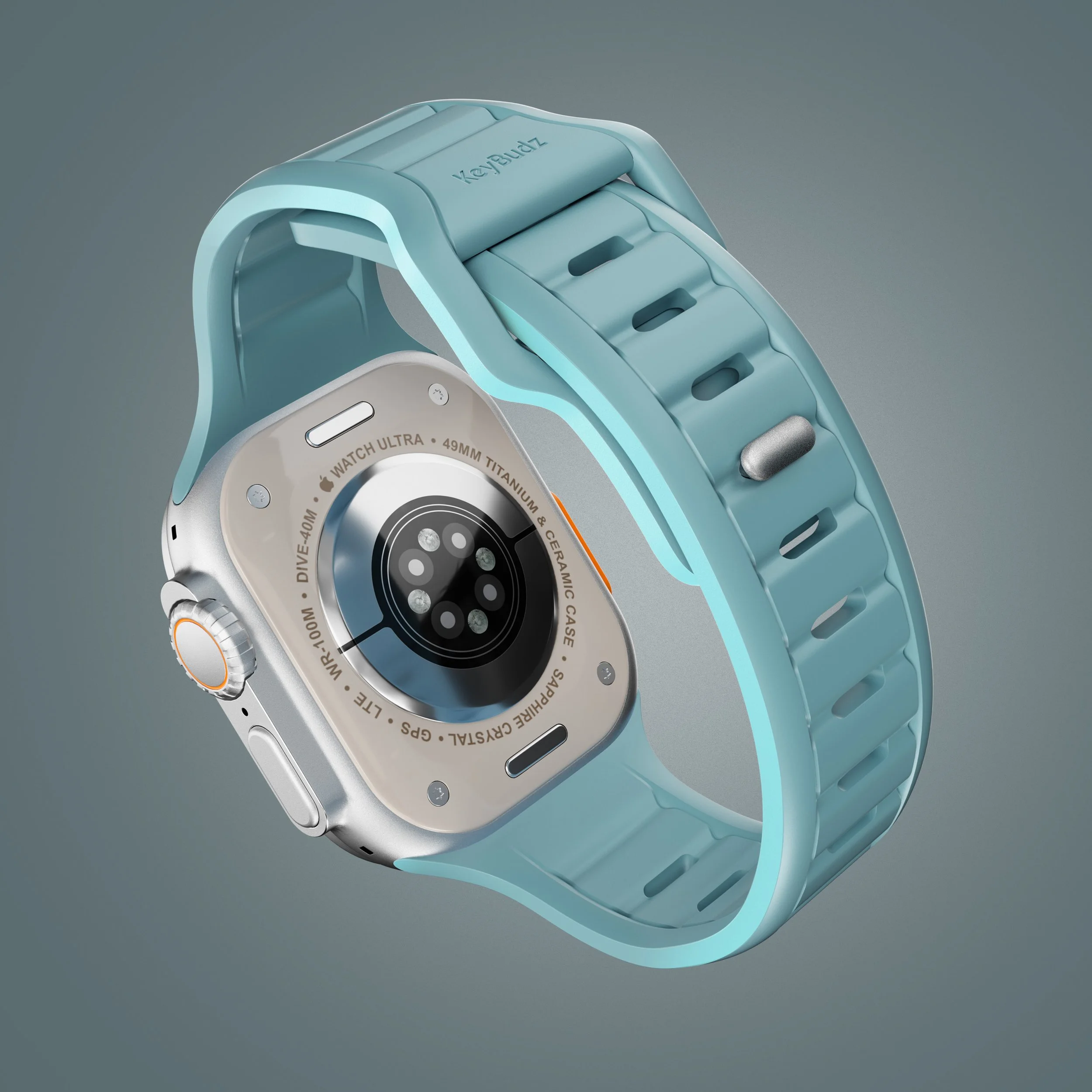 Apple Watch Ultra with silicone strap -blue color