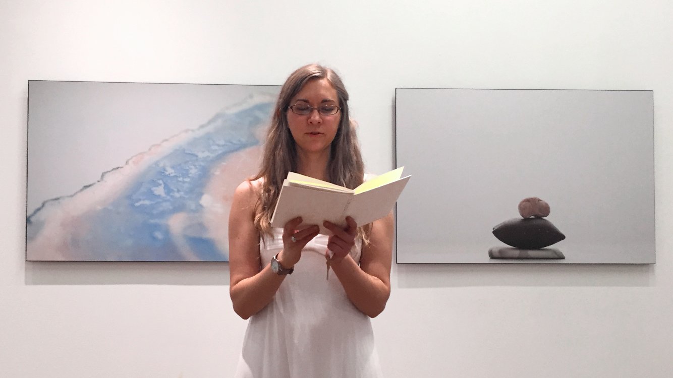 Shaina Lund Reading Poetry At Opening Reception