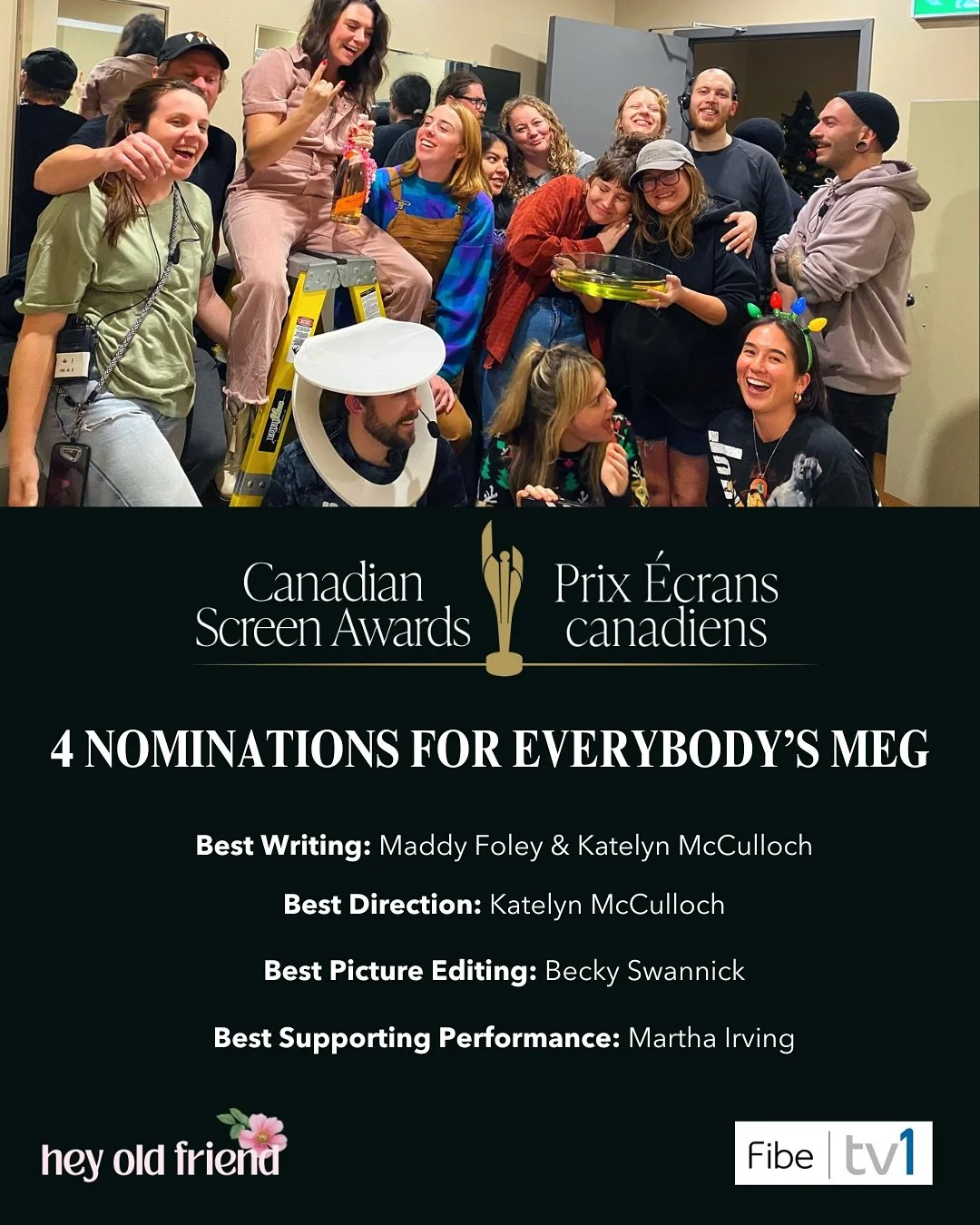 4 nominations @thecdnacademy for EVERYBODY&rsquo;S MEG in the Web Program &amp; Series Category AND countless thank yous to everyone for believing in this show!!!!!! 

The amount of fun and love that we all experienced making this show was next level