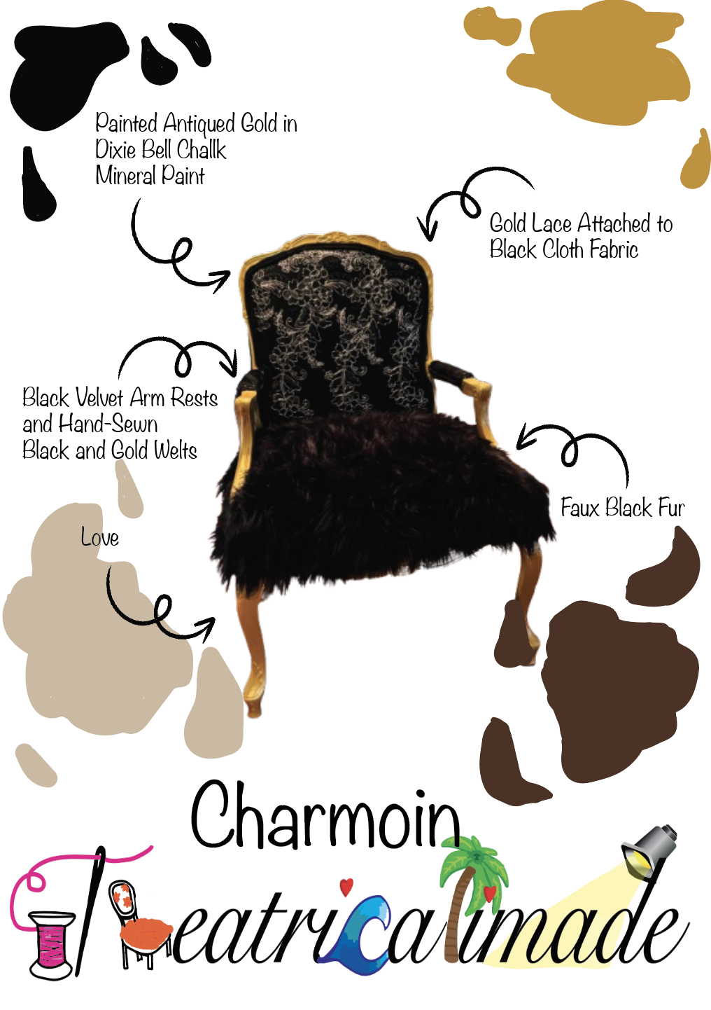 Regal in presence and opulent in detail, The Charmion is a chair that exudes the mystique and majesty of ancient royalty. Named after the loyal confidante of Cleopatra herself, this striking piece commands attention with a silhouette that is both ele