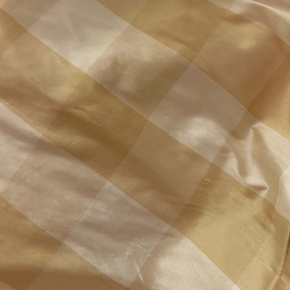 Silk Taffeta - 100% Silk - Yellow & Cream Gingham