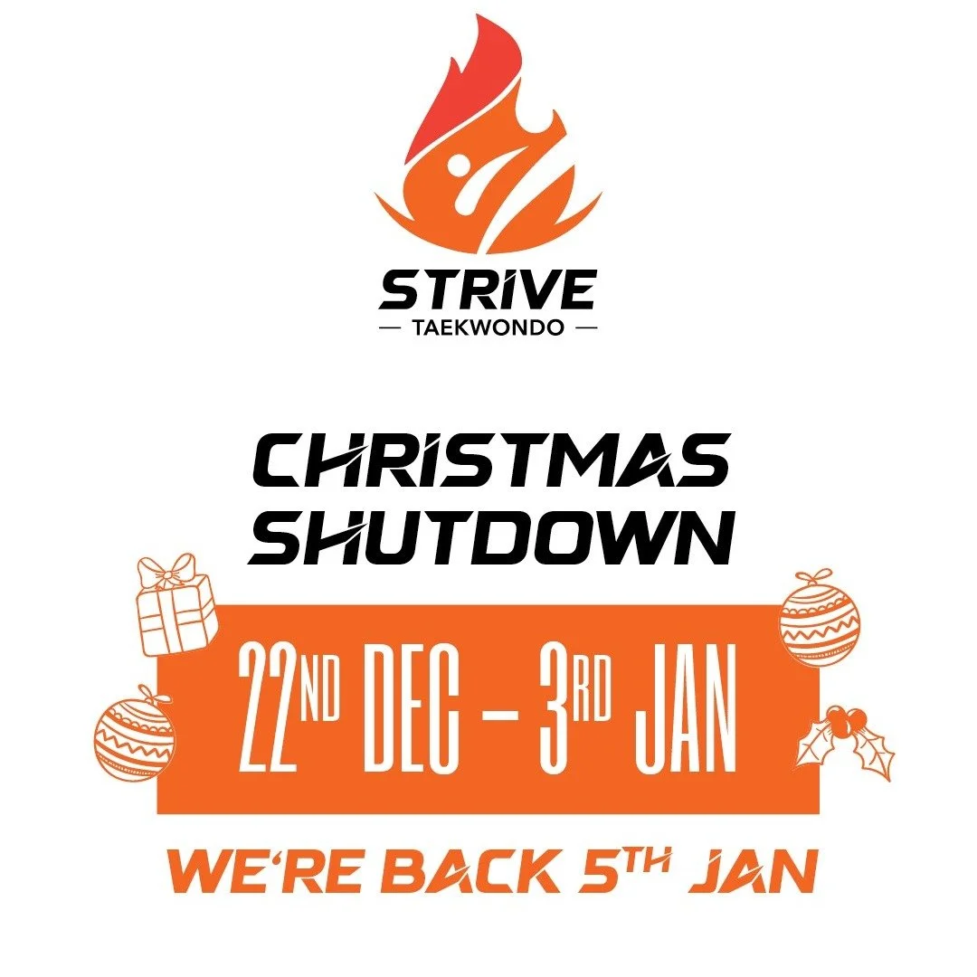 🎄 Season&rsquo;s Greetings, Strive Taekwondo Family! 
What an incredible year of growth, effort, and shared moments. Thank you to our amazing parents and guardians, our dedicated members, and our instructors who give their time and knowledge with so