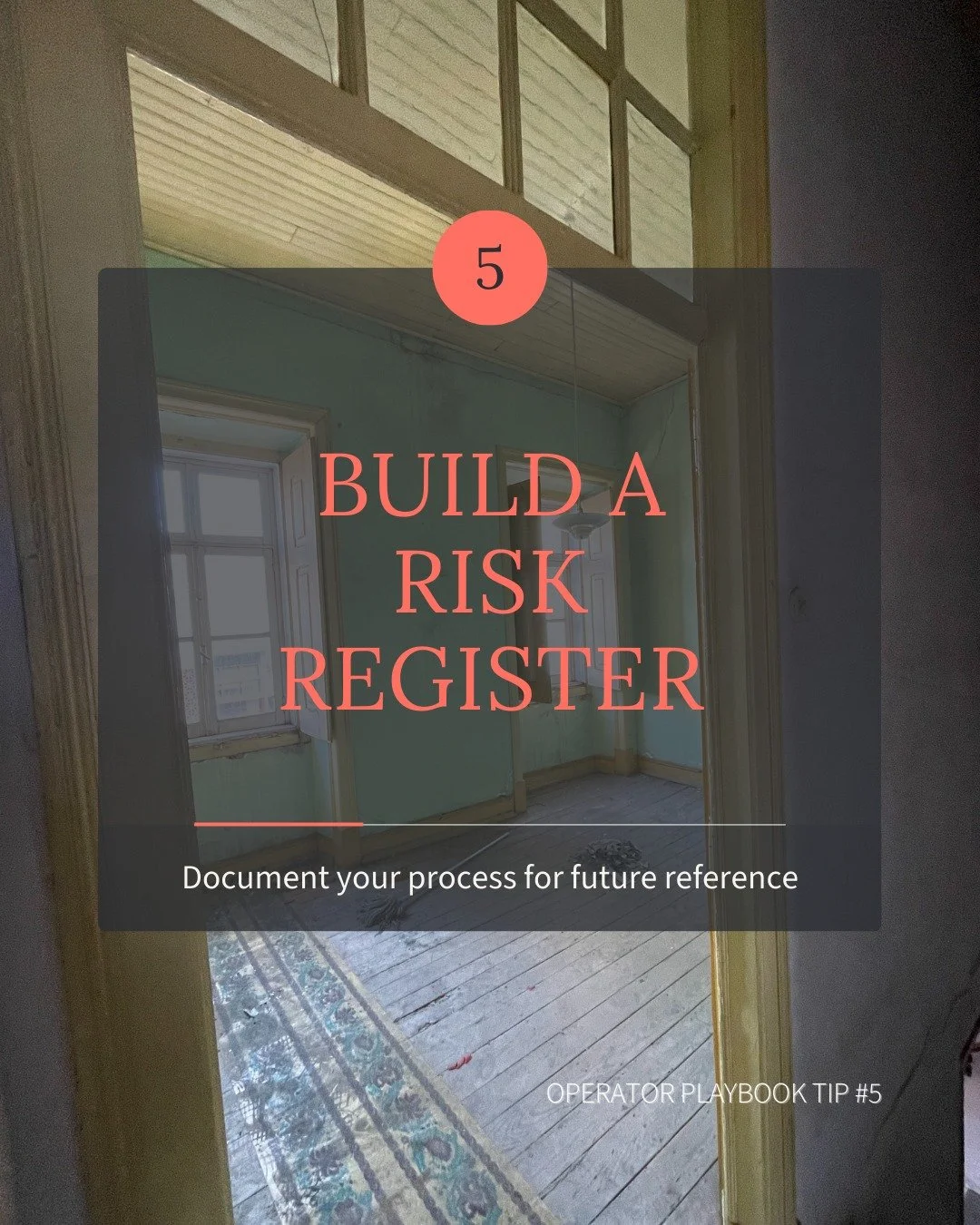 Most renovation problems don&rsquo;t show up out of nowhere. They show up as small risks you noticed early, then forgot to track.

A risk register is just a simple habit: write the risks down, assign an owner, and review them regularly. It sounds bor