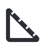 Icon of a triangle ruler, typically used for drawing straight lines and measuring angles.