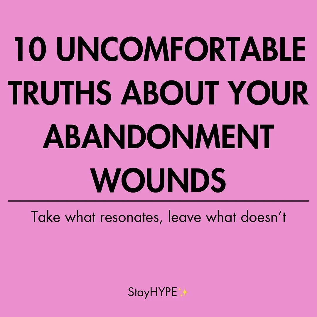 Which slide resonated most with you? 

Where are you at in your healing journey when it comes to your abandonment wounds? 

Have you discovered the root? 

Go deeper in you healing my joining my next shadow work workshop! 11/22 (virtual) 

StayHYPE✨
