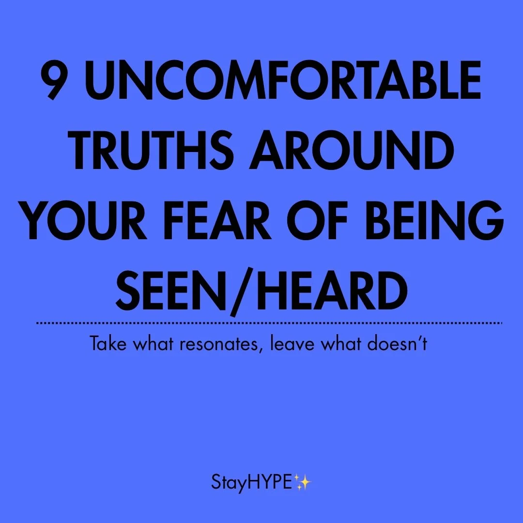 Fear of being seen and heard is a huge block for many in the collective. 

All of our shadows are coming to light and it&rsquo;s scary to accept ourselves let alone hope for others too. 

But that&rsquo;s the thing these parts of you that you feel ar