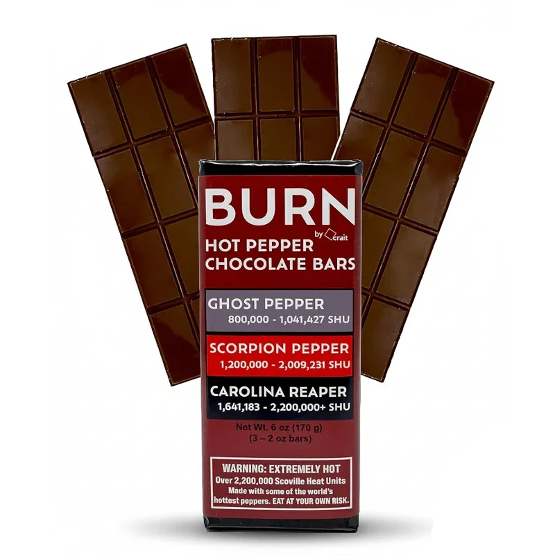 BURN Hot Pepper Chocolate Bars