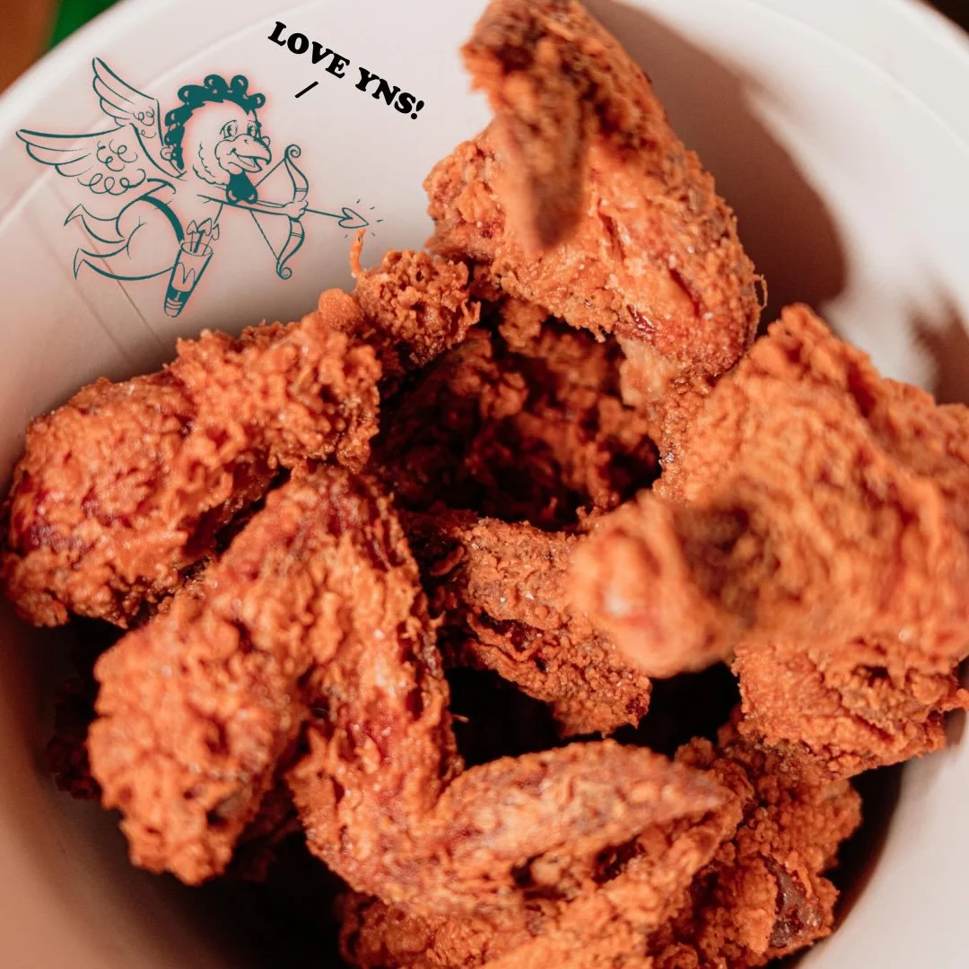 NOTHING SAYS I LOVE YOU LIKE A BUCKET OF CRISPY GOLDEN #DGFC!
Here for you all weekend. Don&rsquo;t forget yr sides n sporks. 
.
Order online or delivery via link in bio, but preferred consumption method is fresh out of a bucket with a beer or three.