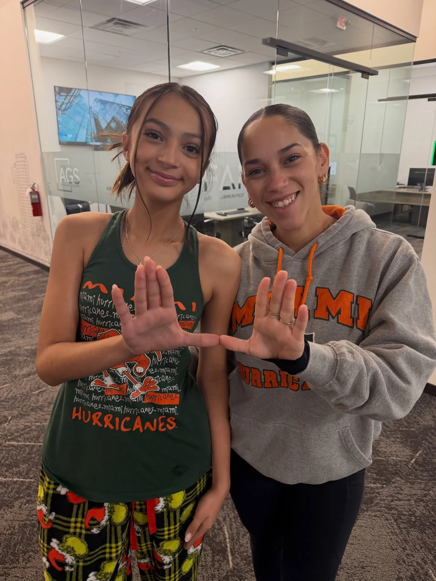 Our team is ready for the UM game tonight! 💚🧡🙌
Let&rsquo;s go Canes!

#teamaaw #letsgocanes
