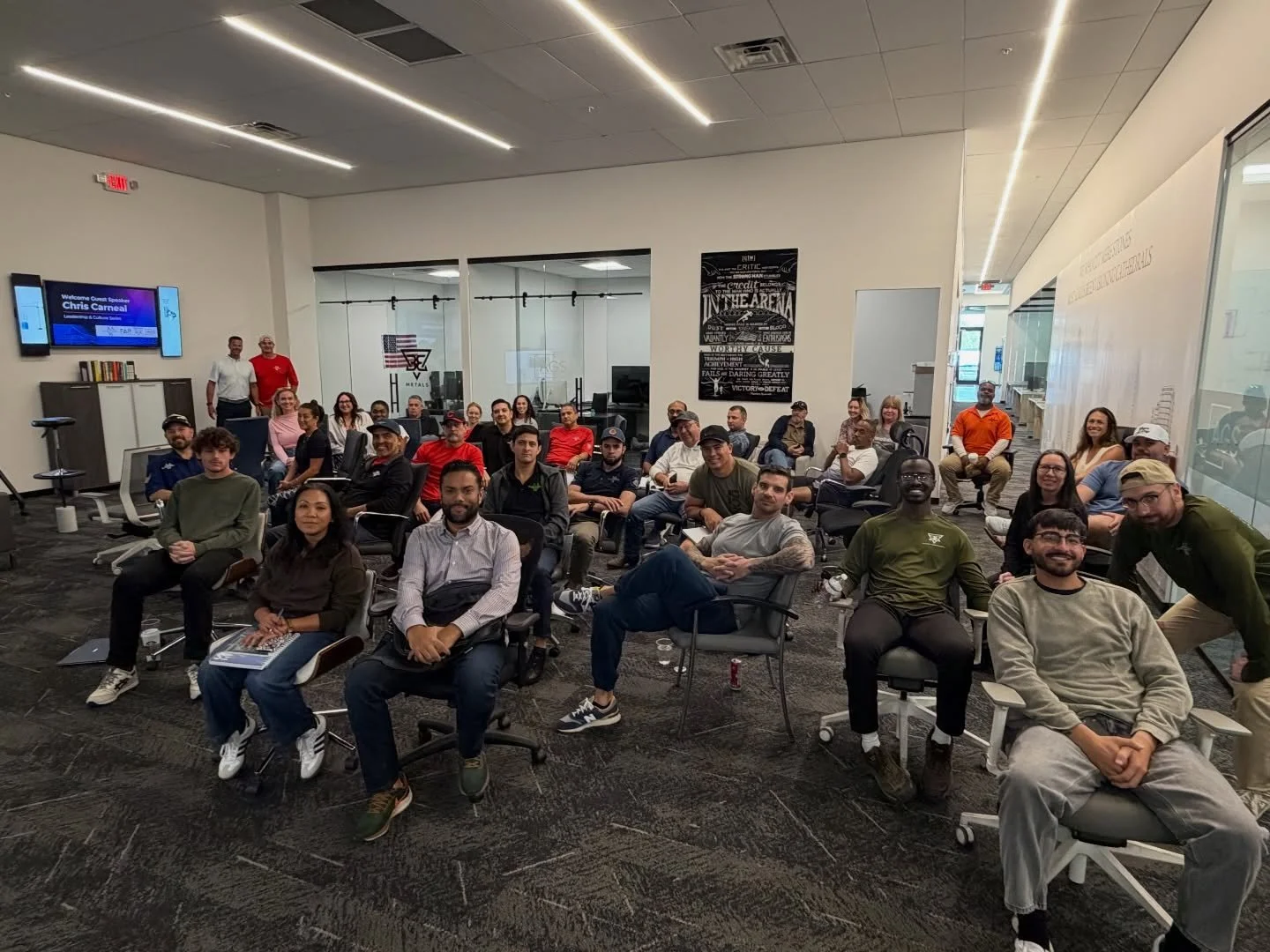 Great morning with Chris Carneal, founder of @choosebooster and author of Driven by Vision 👏

His message was simple and powerful: culture is built by design&mdash;not by accident.

We focused on how we take our values&mdash;Teamwork, Humility, Owne