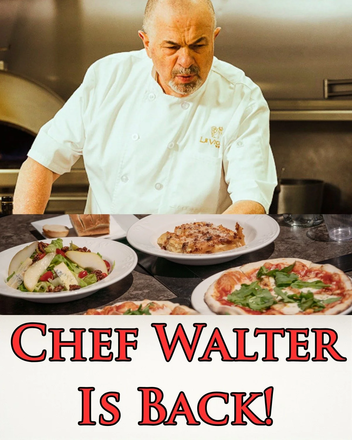 Chef Walter is back this weekend. Come enjoy our signature wine and cheese tasting, have a glass or bottle of our award-winning wines, and enjoy Chef Walter's signature lunch selections. This weekend, January 17th &amp; 18th, 11:30 AM - 3:00 PM. #pas