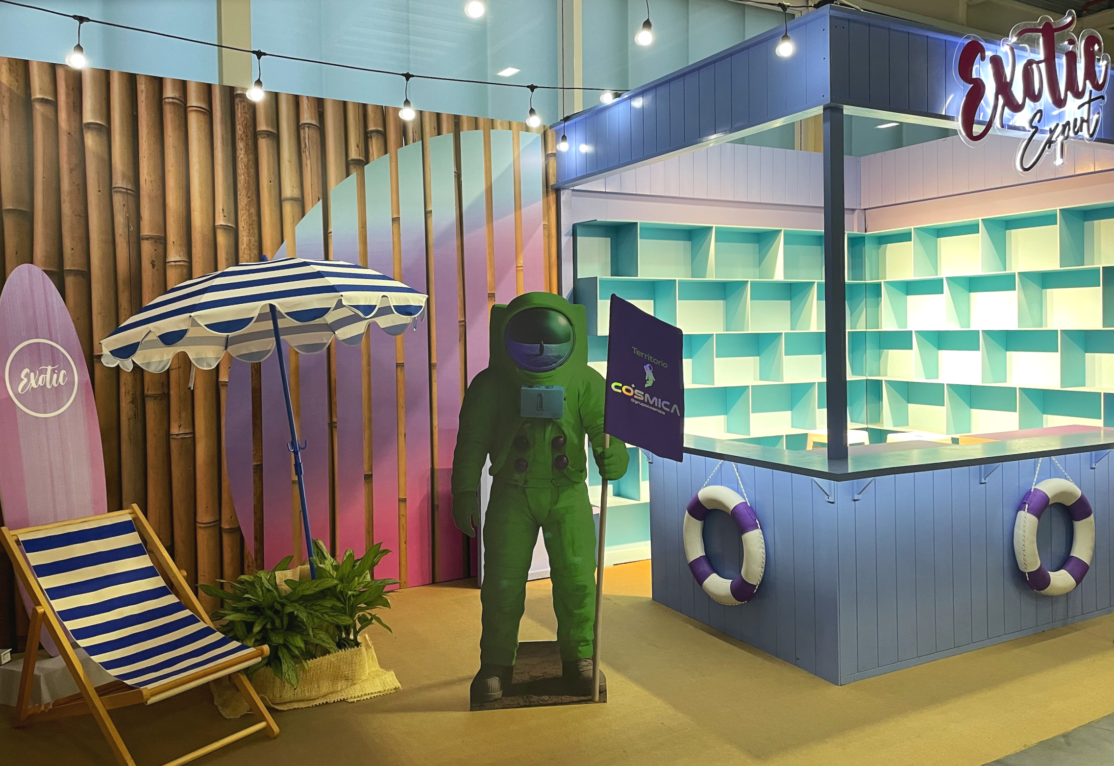 producción, stand, dummie escenografia para expobelleza