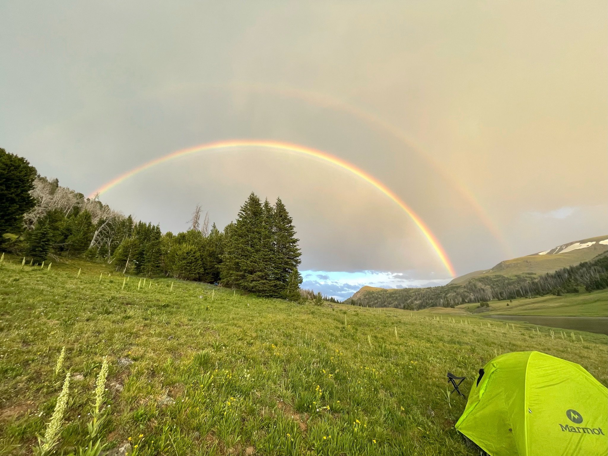 double rainbow, so in tents