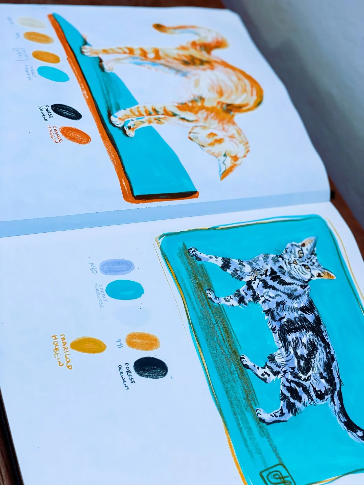 It&rsquo;s raining cats and dogs! #sketchbookdrawing #newwork #catillustration #catsanddogs