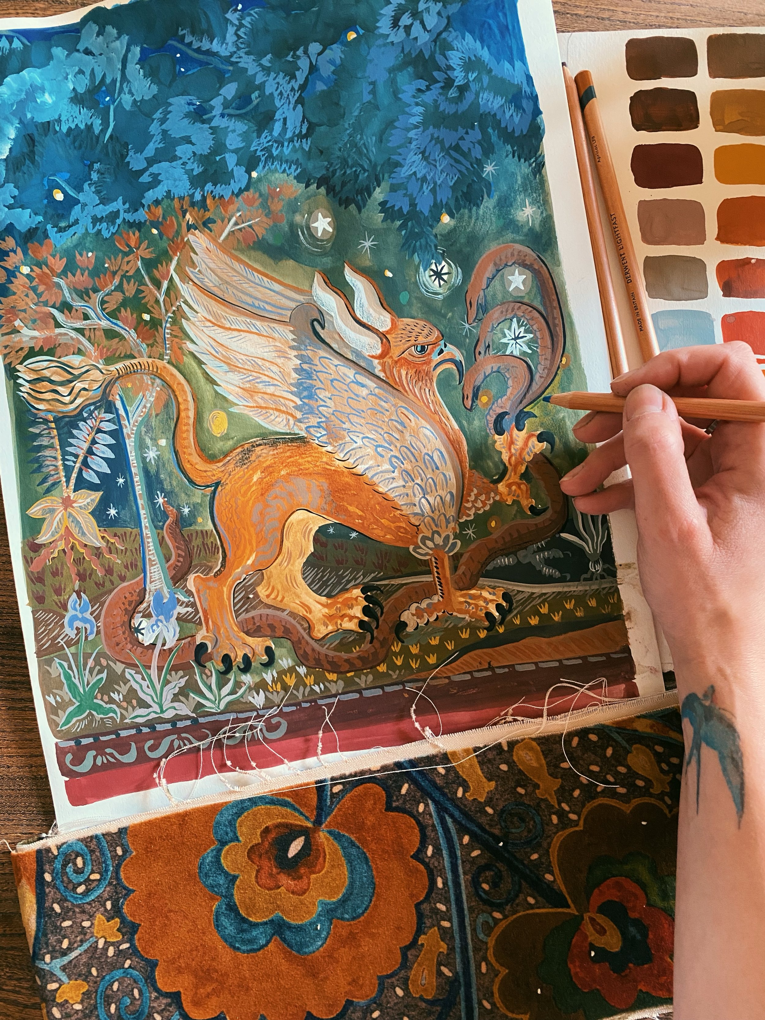 MADE BY HAND 🖐️ 

A little look behind the scenes at the making of the Spellbound Suite @virginhotelsedi 

Long before I arrived on site, the project began back in the studio &mdash; researching, drawing and developing the concept artwork that would