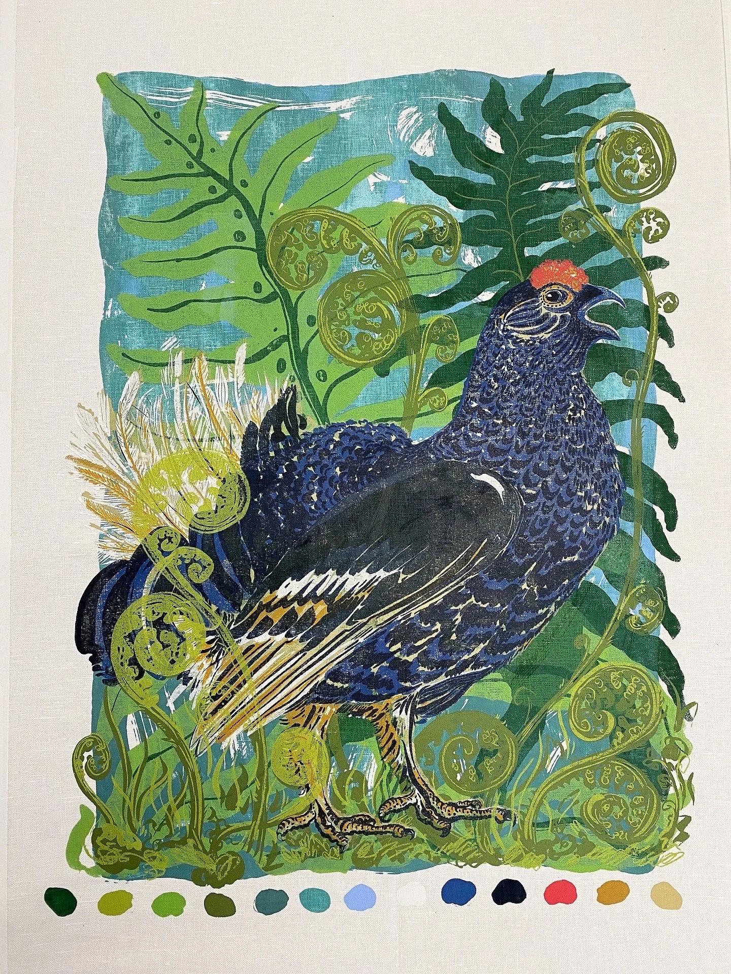 Black grouse artwork by Lynsey Jean Henderson commissioned for Forstairs Interior Design