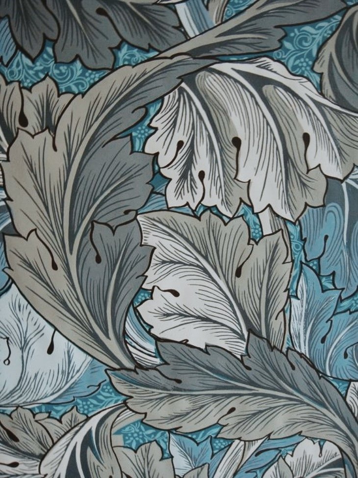 Hand screen printed William Morris wallpaper recreated by Lynsey Jean Henderson for Kelburn Castle in Scotland