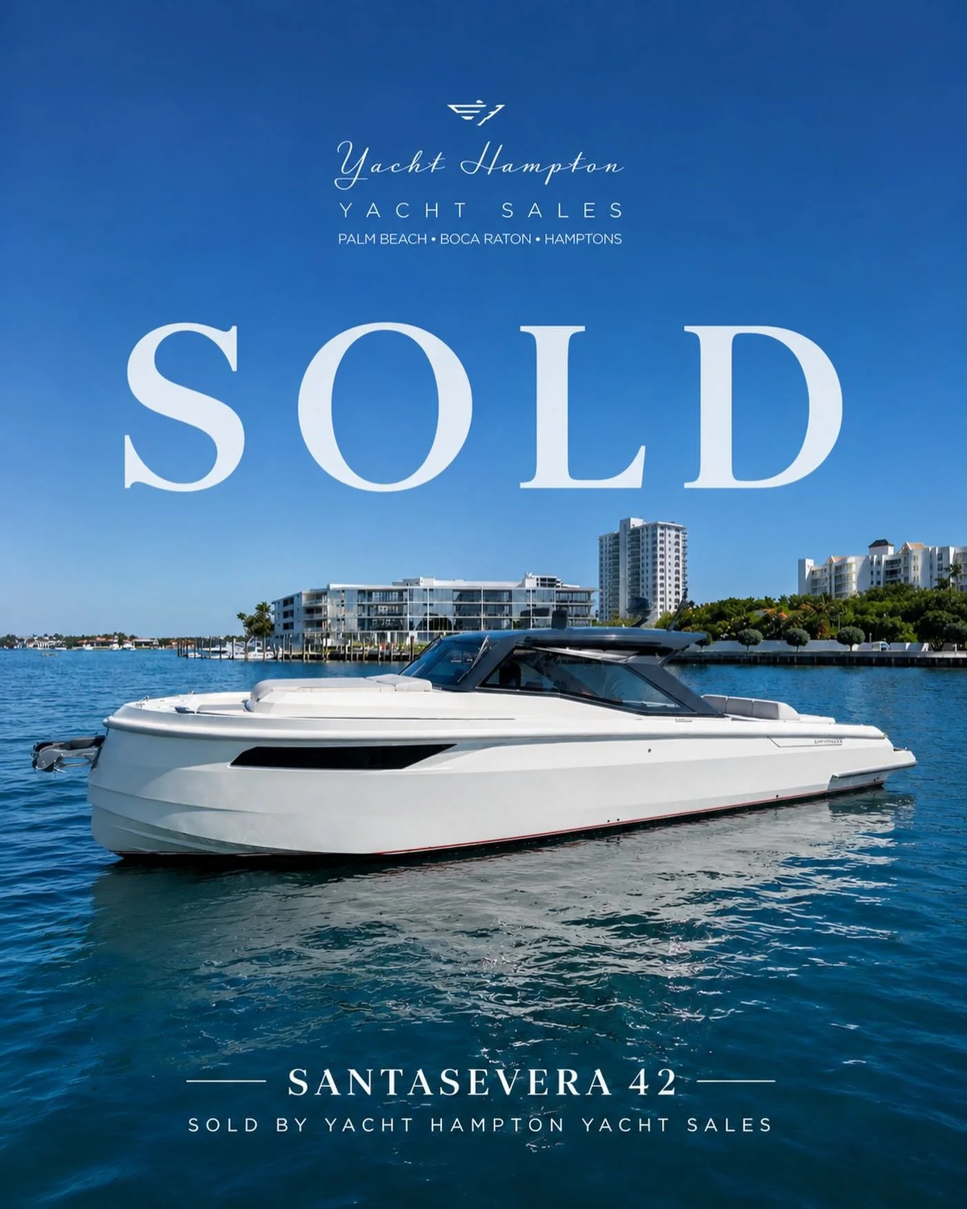SOLD | 2026 Santasevera 42

Another beautiful yacht has found its new home through Yacht Hampton Yacht Sales. Congratulations to the new owners of this stunning Santasevera 42!

Crafted in Italy and designed to turn heads wherever she goes, the Santa
