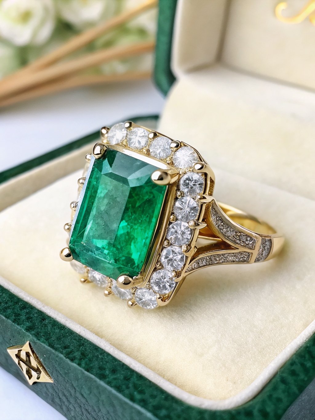 Emerald Engagement Ring