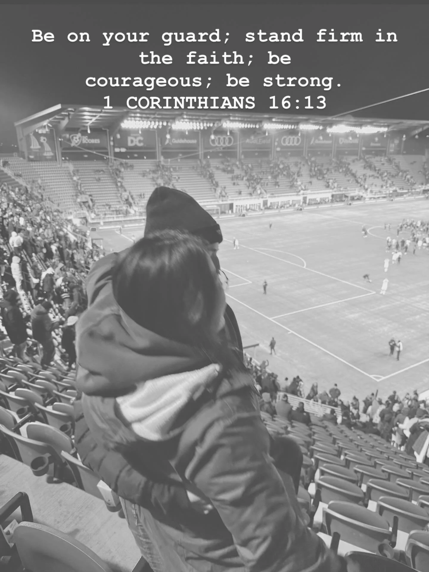 Be courageous.
What does that mean to you?
For me, that involves stepping out, up and going for it!
This is my verse of the year and it is pertinent because God is consistently calling me into new waters.
New ministry with a female USL Super League t