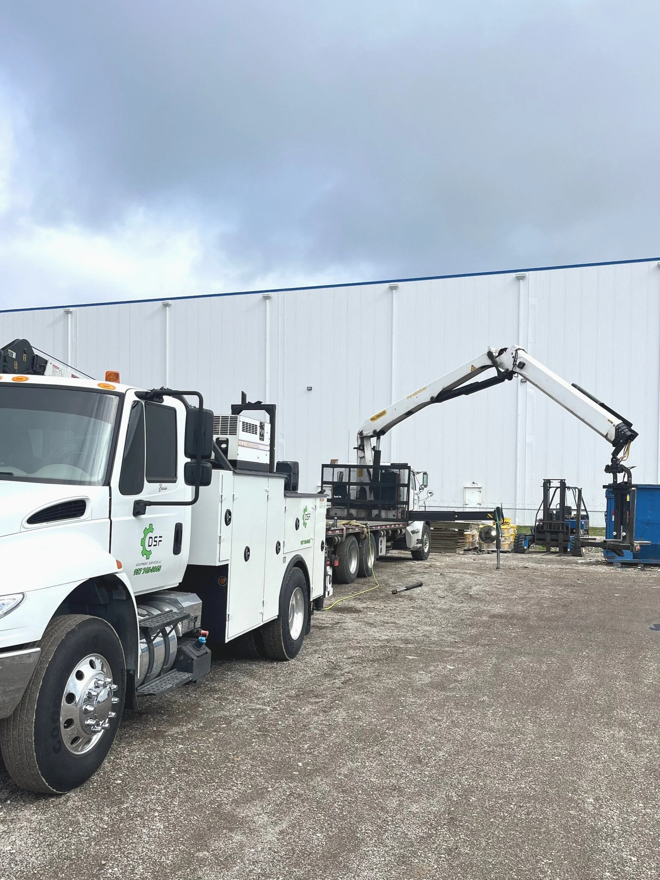 DSF’s mobile unit equipped for on-site forklift and crane repair across southwest Ohio.