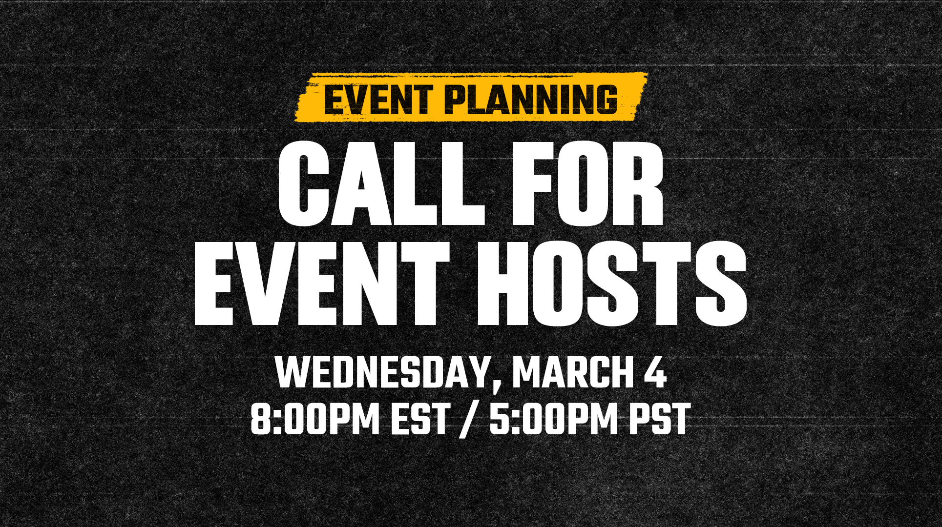 Call for Event Hosts
