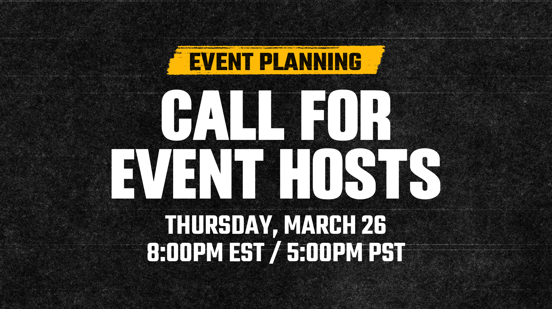 Call for Event Hosts