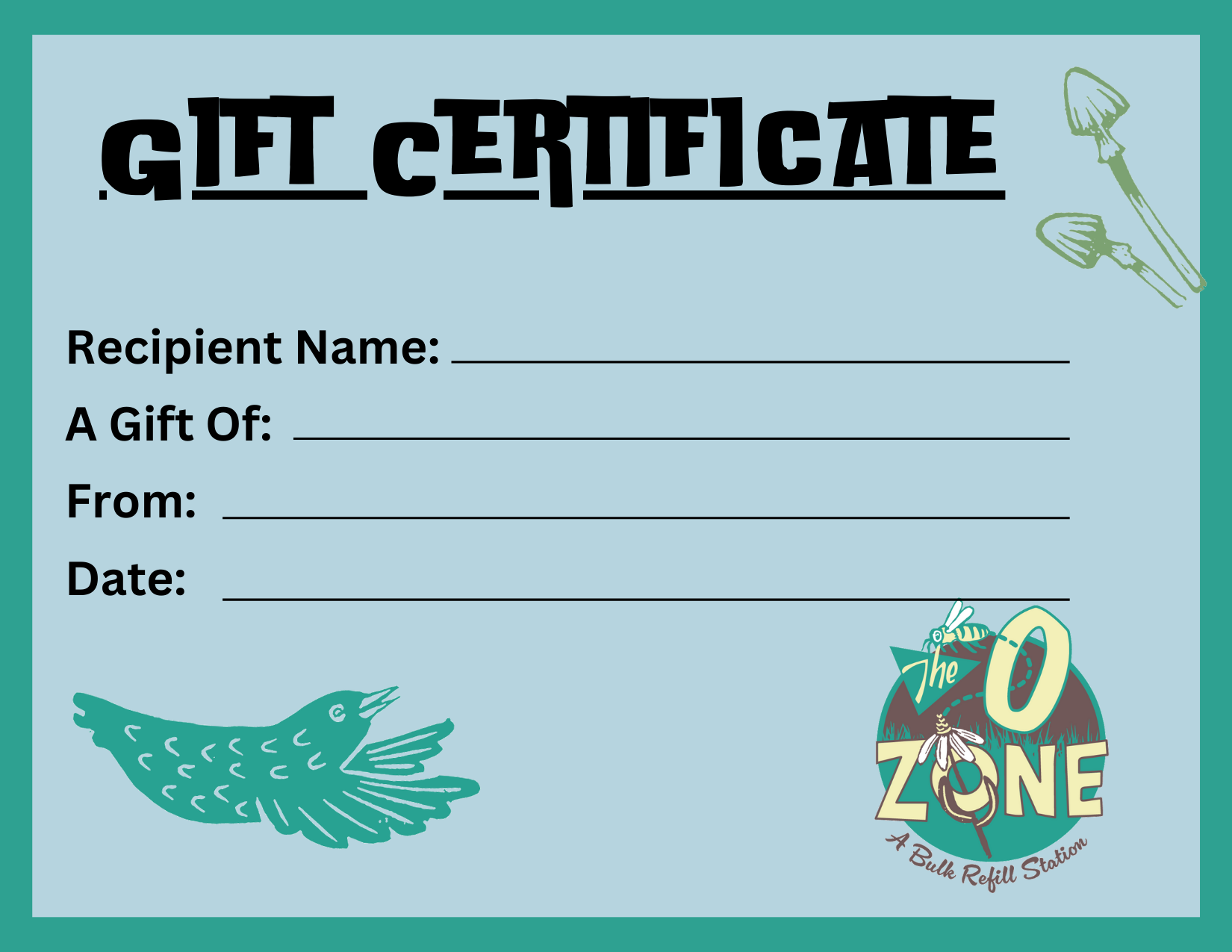 The O Zone Gift Certificate
