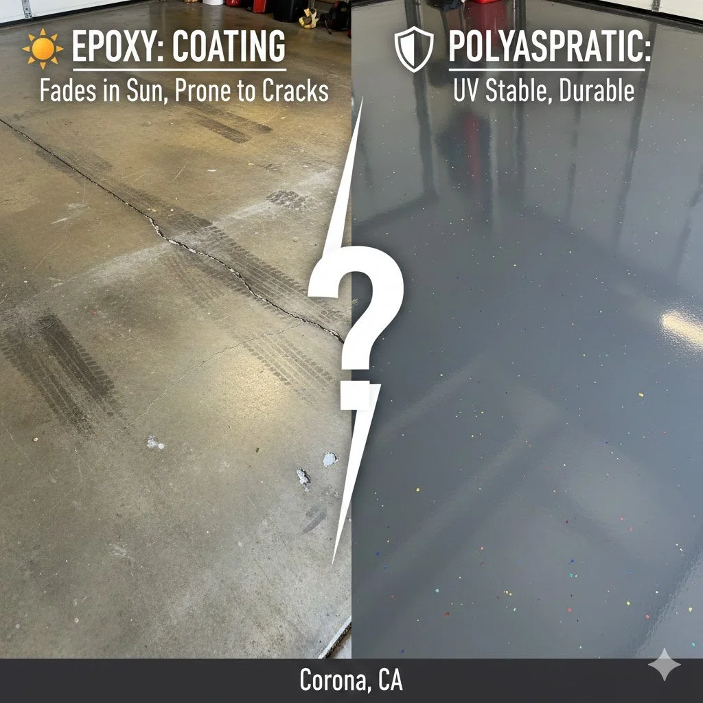 Epoxy vs. Polyaspartic: Which Coating is Right for Your Garage/Patio Floor in Corona, CA?