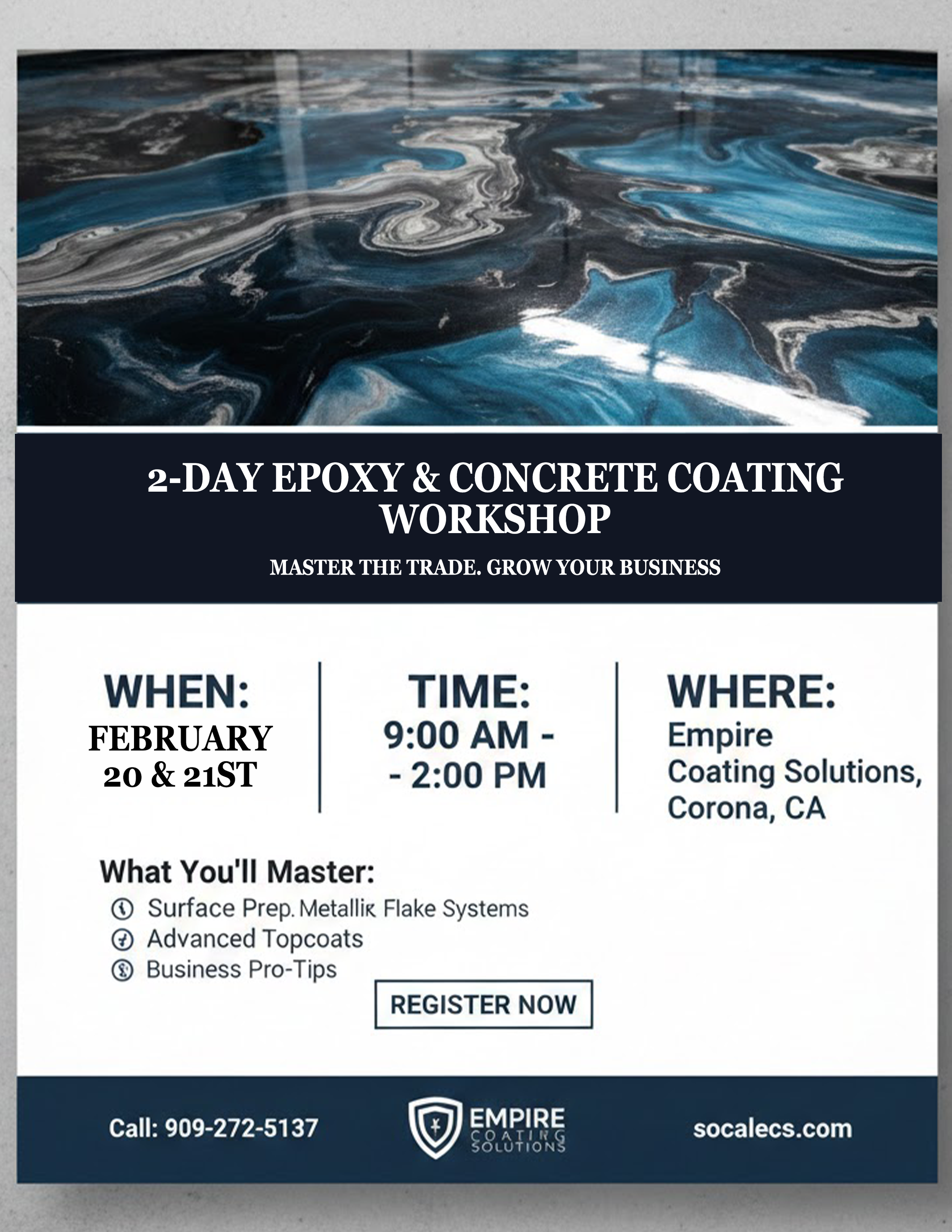 Epoxy 2-Day Training Feb 20 & 21st