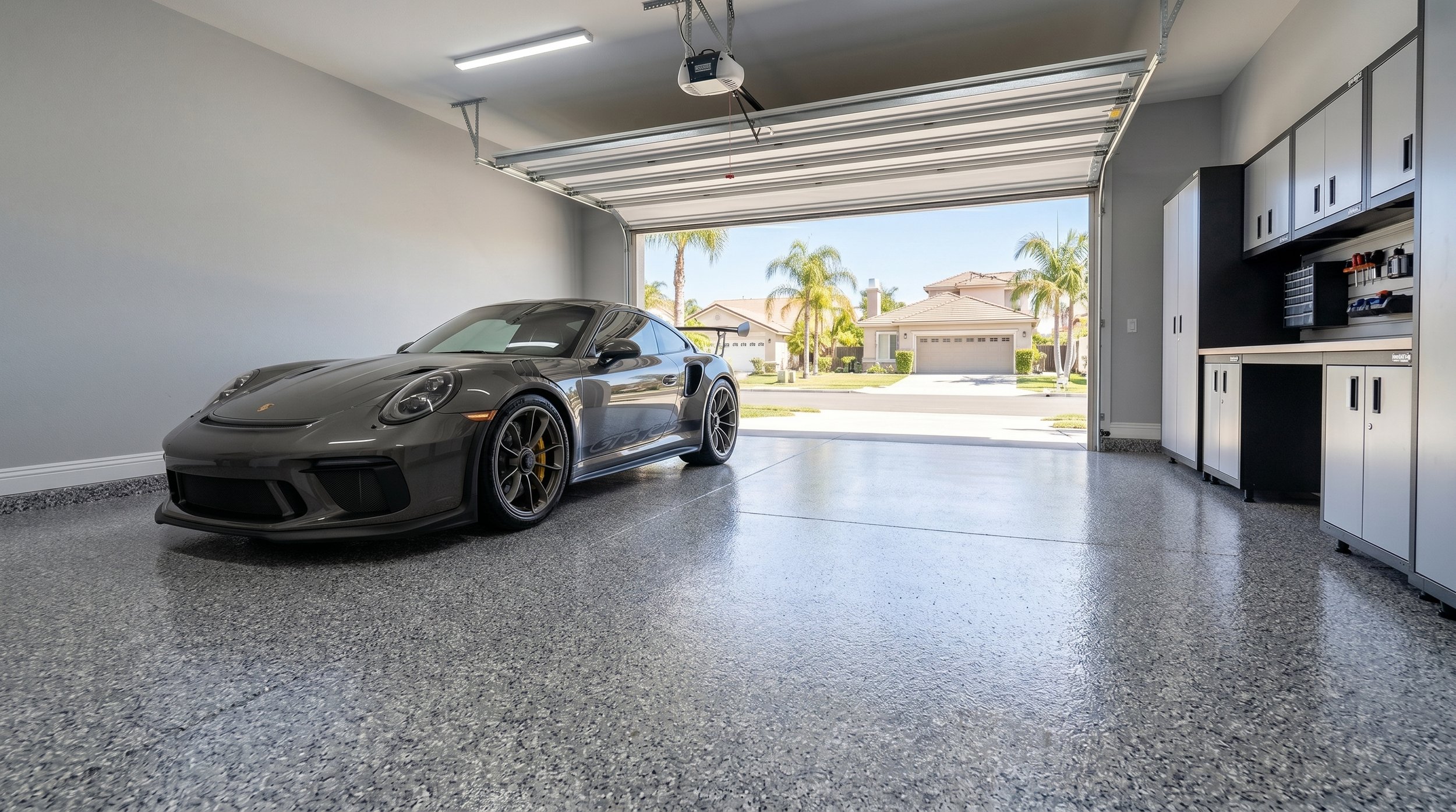 Garage Floor Coating Corona CA — Professional Epoxy &amp; Polyaspartic Systems 