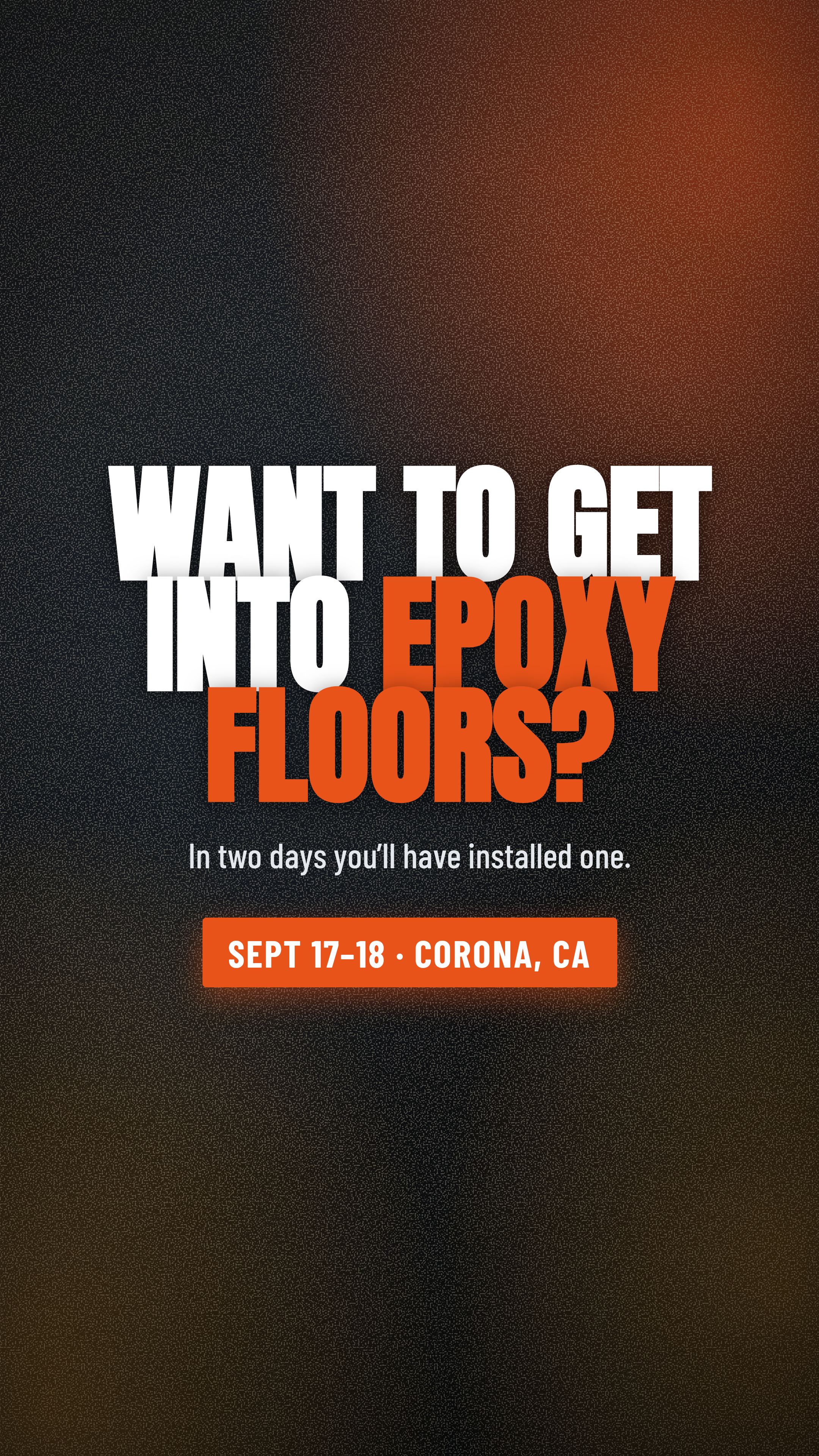 October 22-23rd Epoxy &amp; CONCRETE COATINGS 2-day training