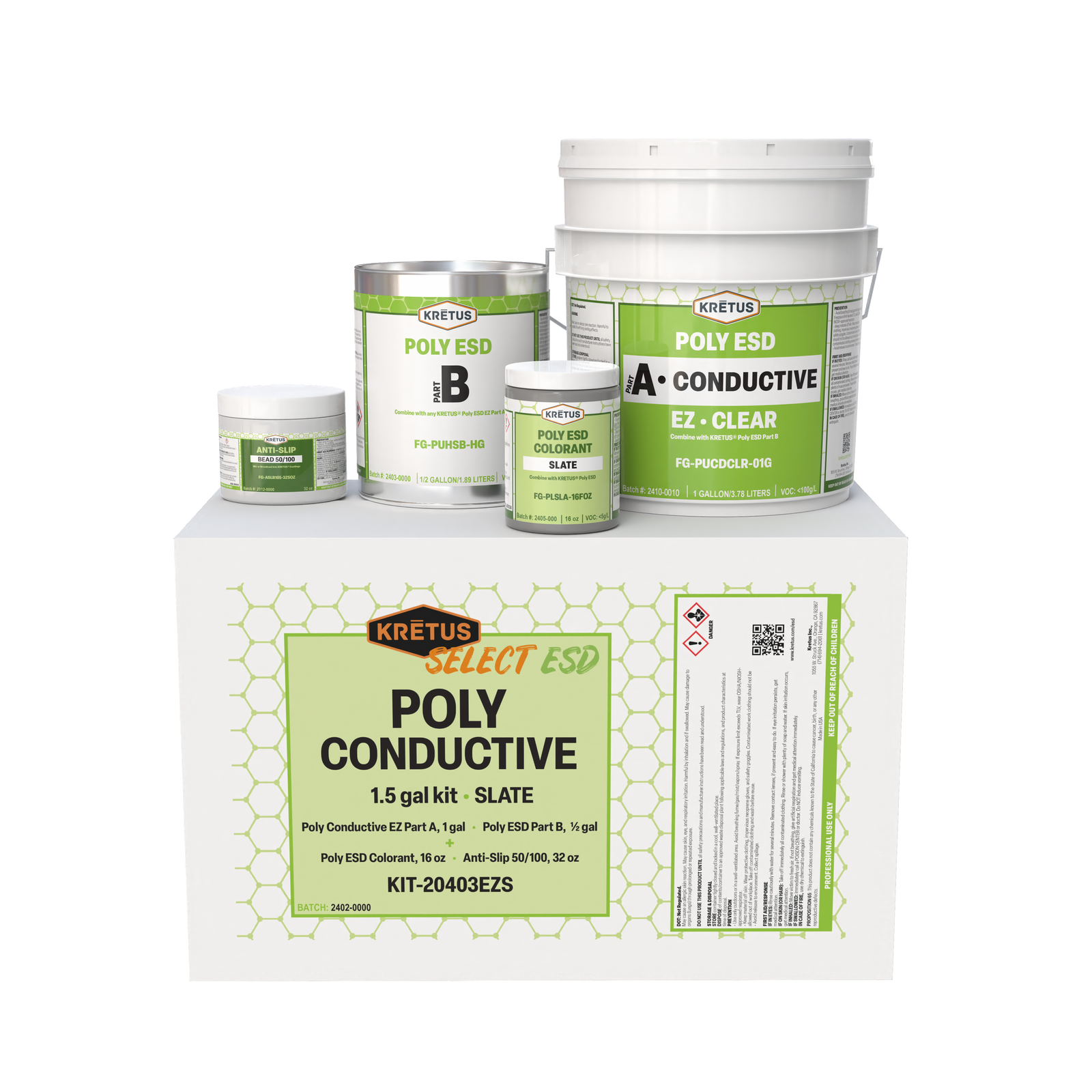 Kretus Polyaspartic Conductive 1.5 gal kit