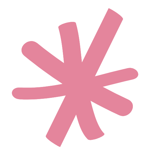 Pink abstract starburst shape on black background.