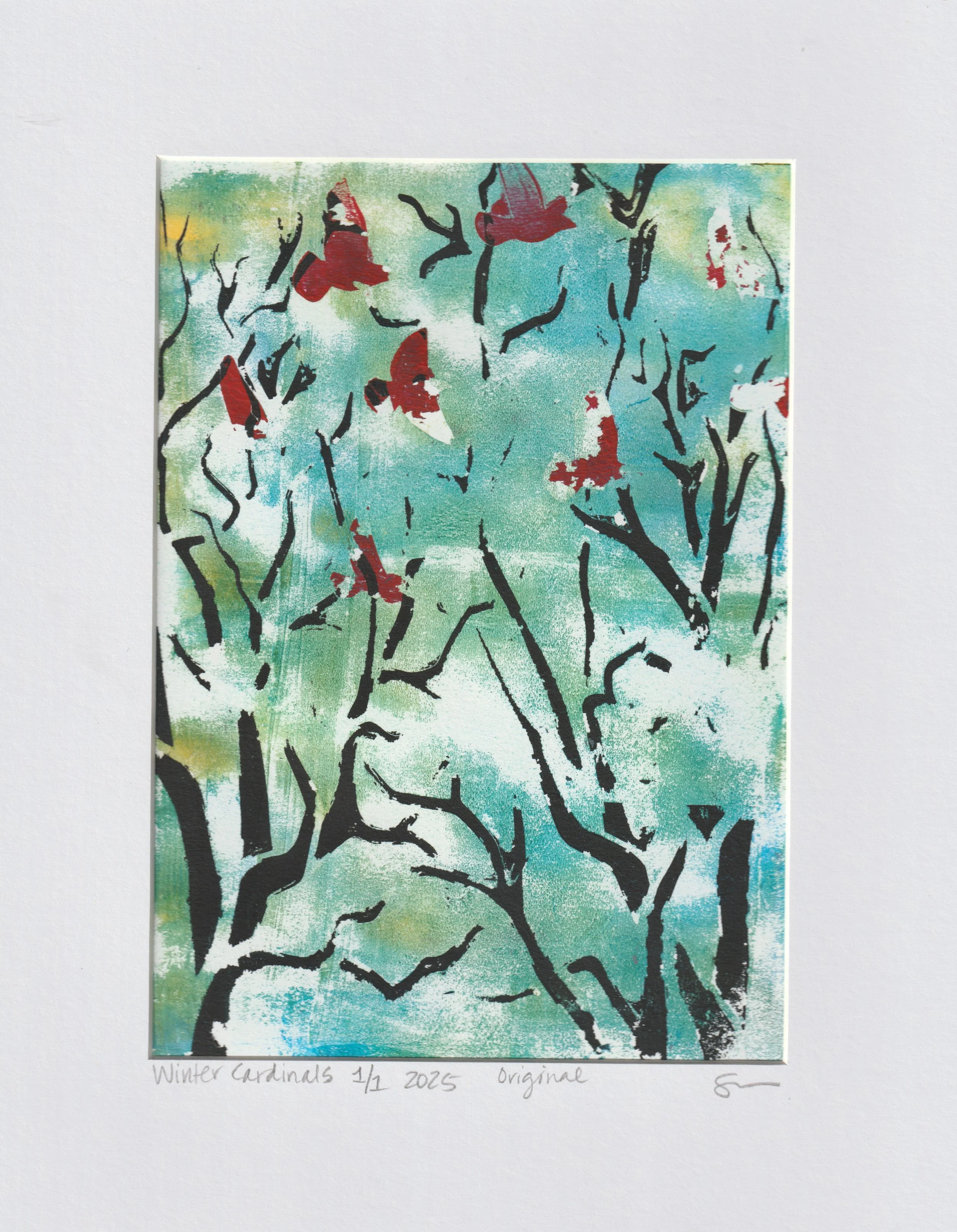 winter cardinals orig matted.jpg