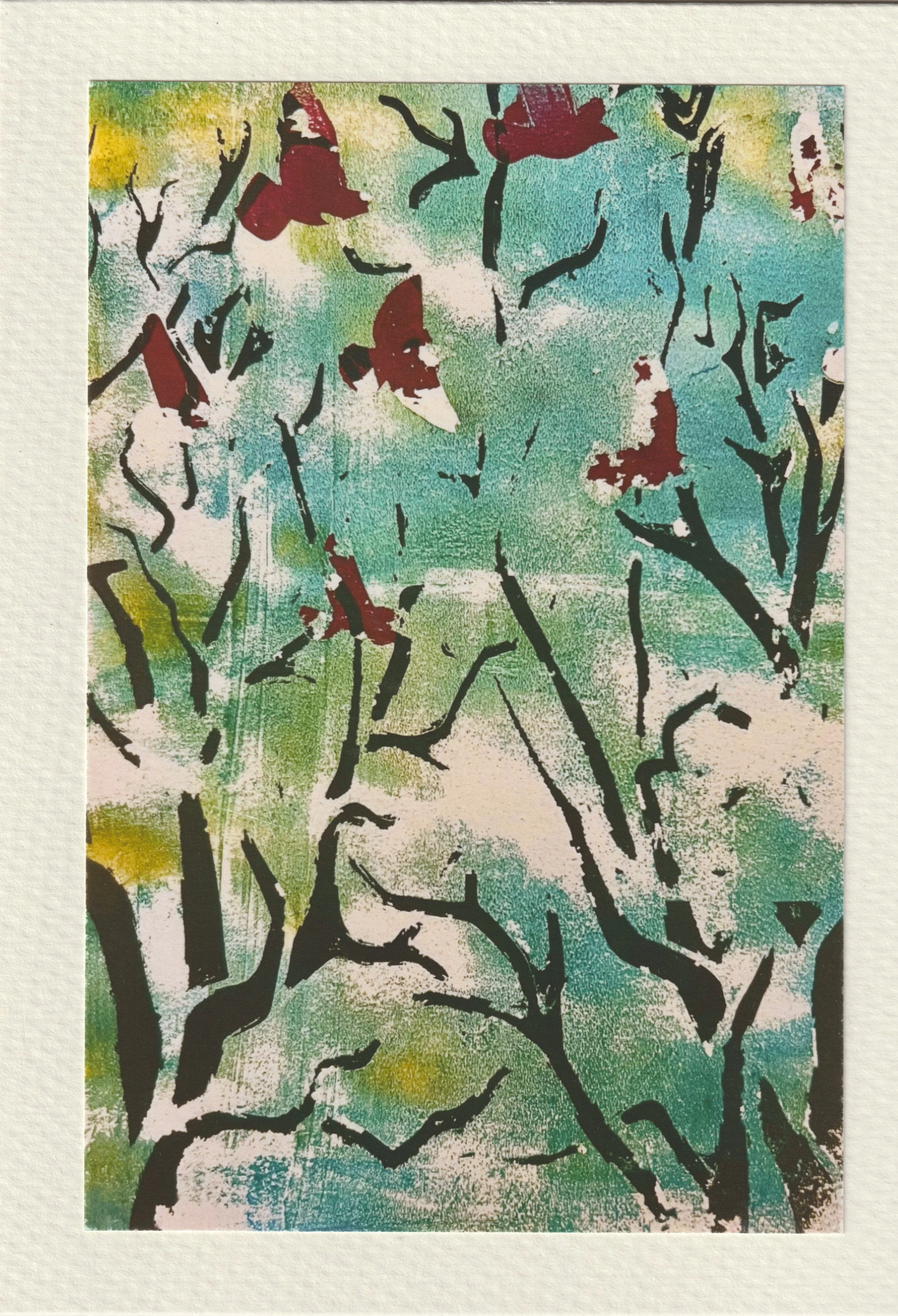 Winter Cardinals- Watercolor Card