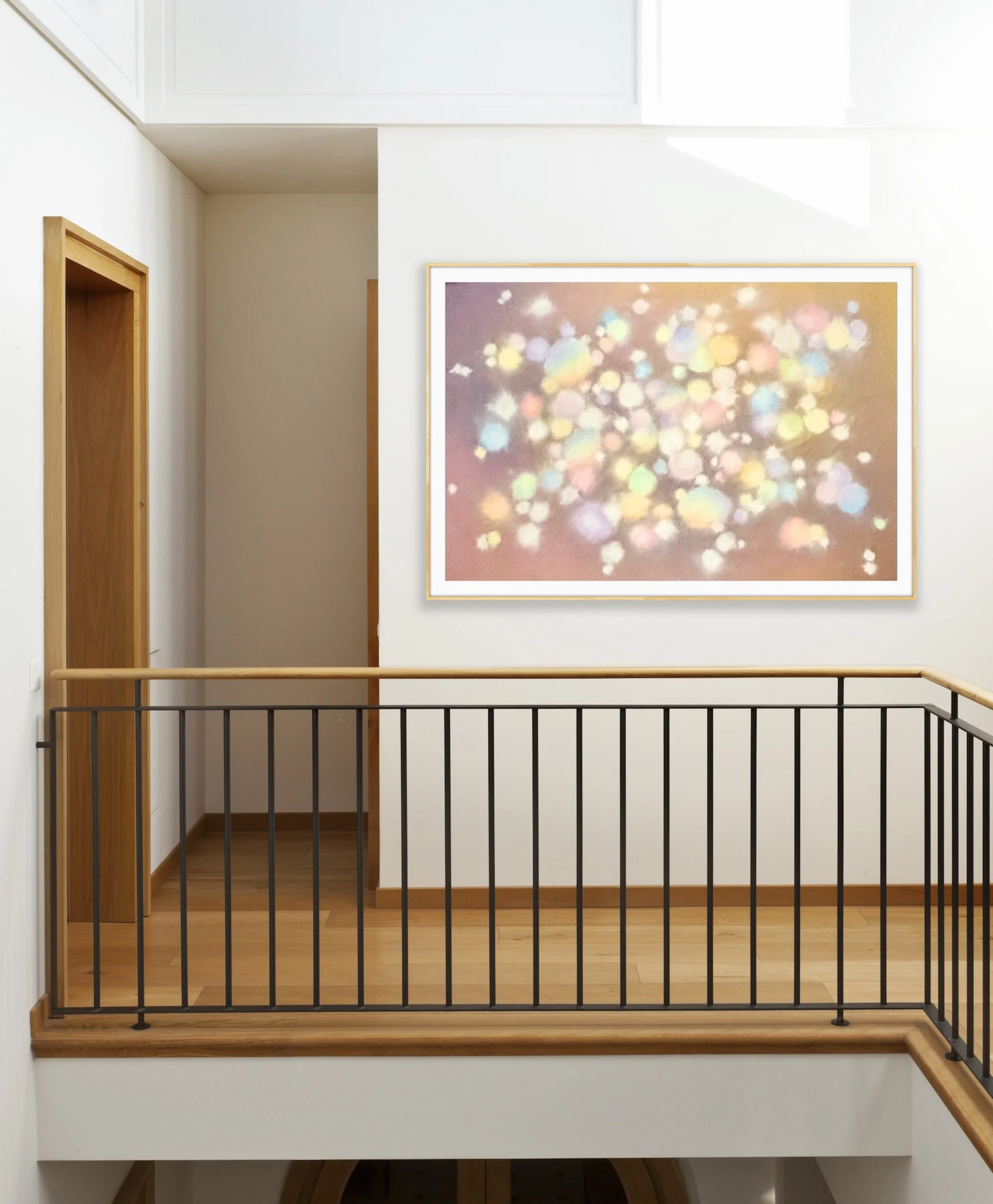 Heavenly Dwelling Christian wall art giclée print abstract colorful painting heaven touching earth