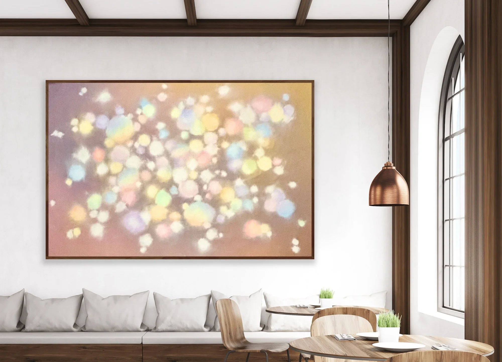 Heavenly Dwelling Christian wall art giclée print abstract colorful painting heaven touching earth