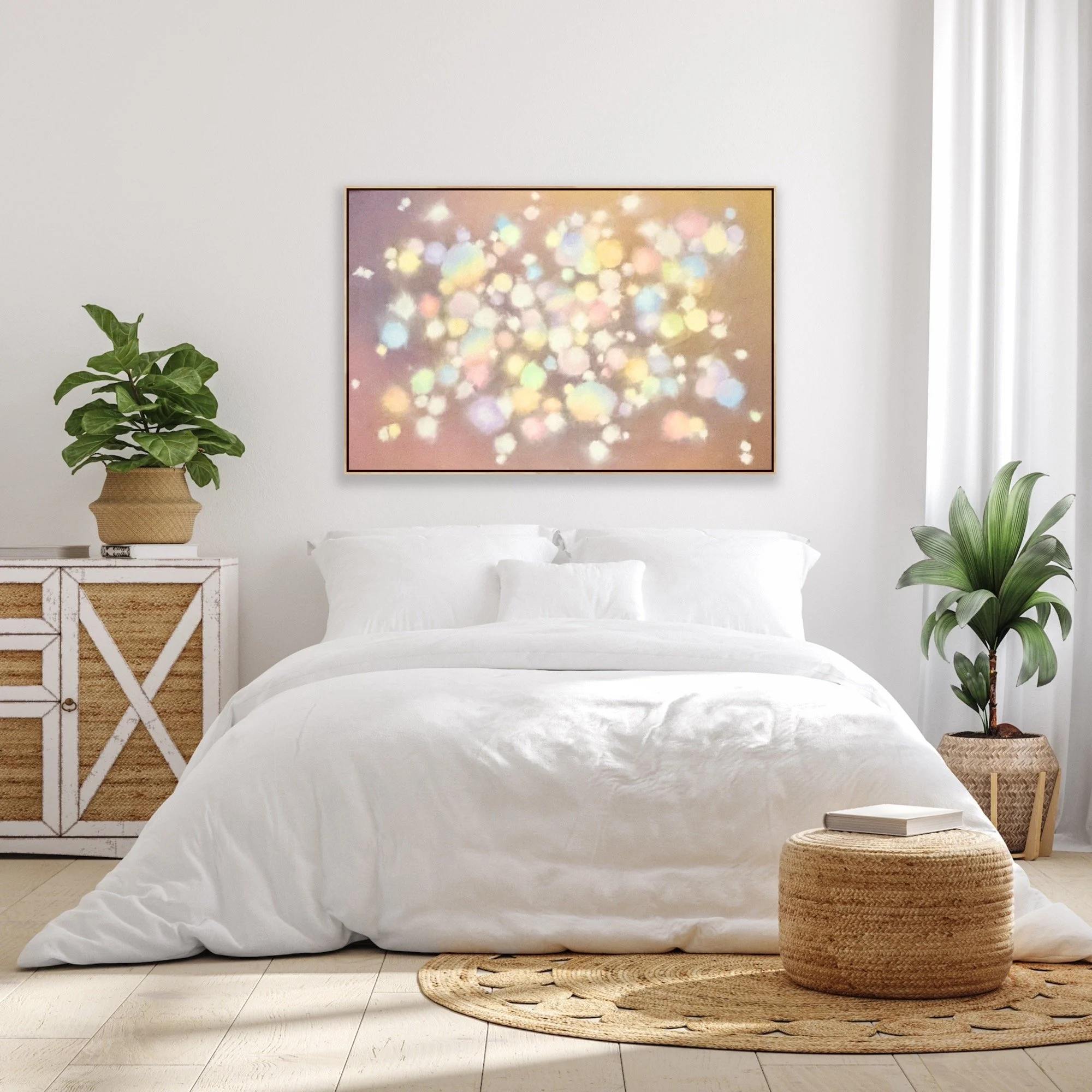 Heavenly Dwelling Christian wall art giclée print abstract colorful painting heaven touching earth