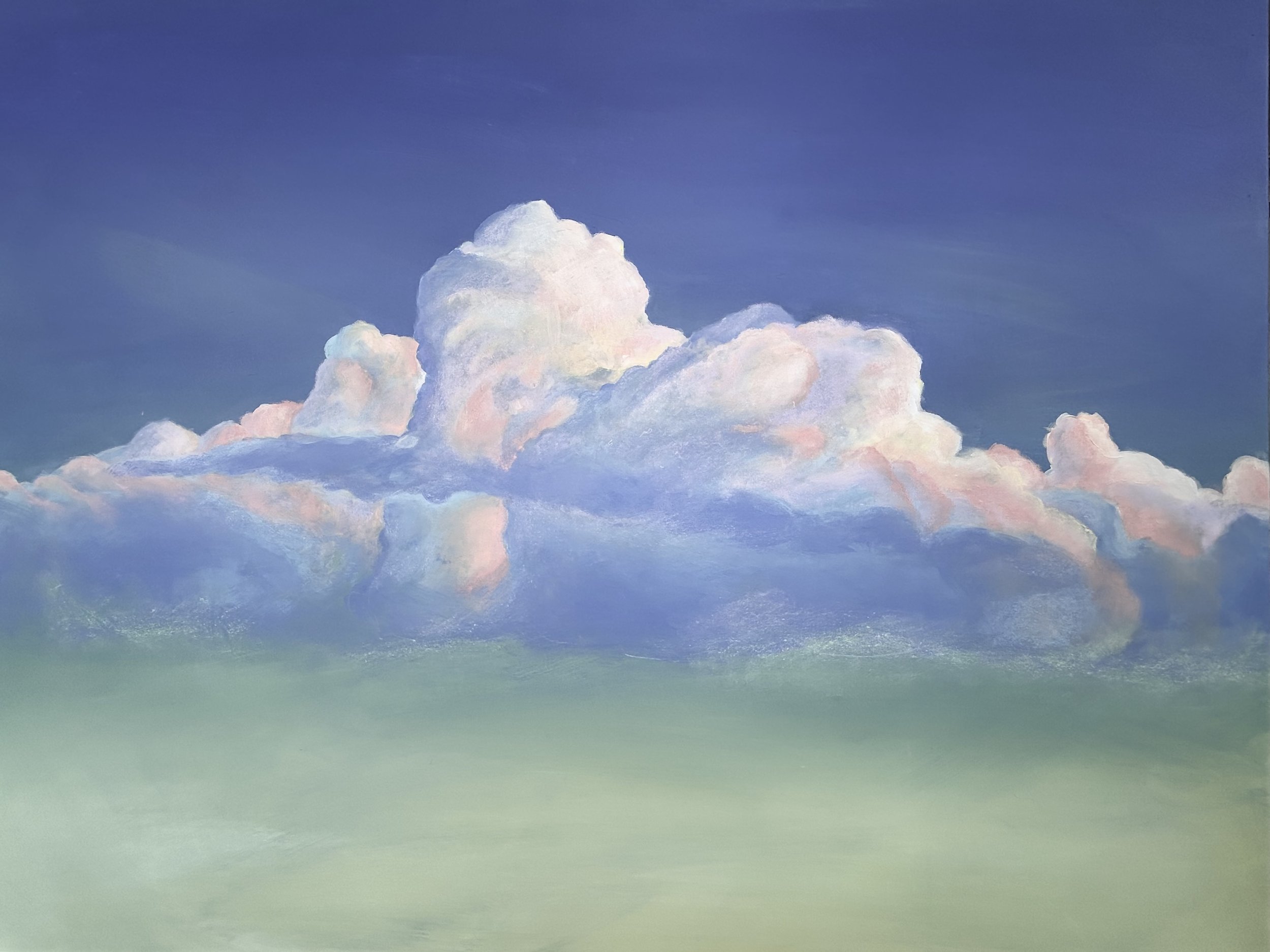 Cloud by Day colorful Christian cloud wall art giclée print with soft pastel sky and light